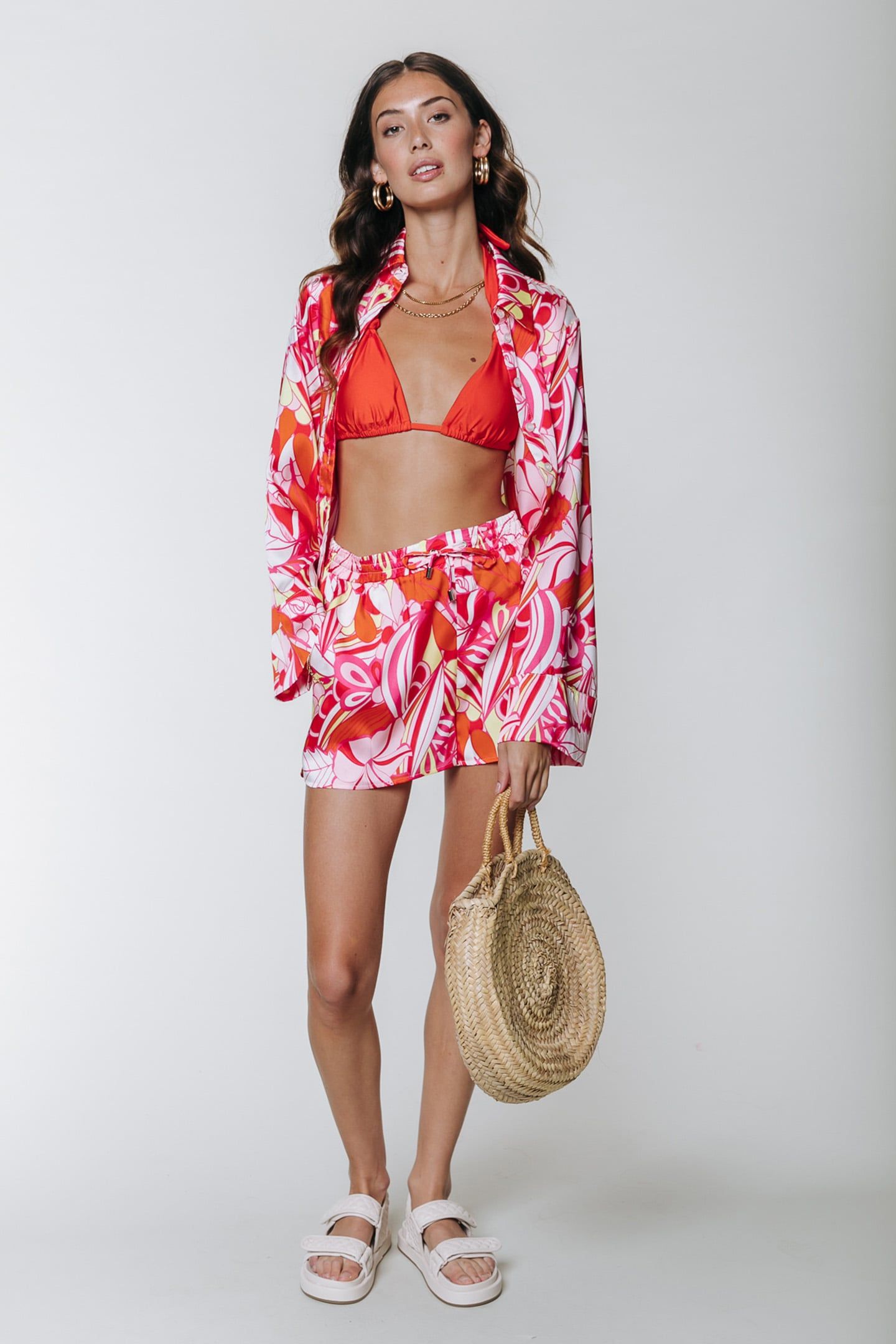 TIA BIG FLOWER KIMONO SLEEVE BLOUSE MULTICOLOR 1