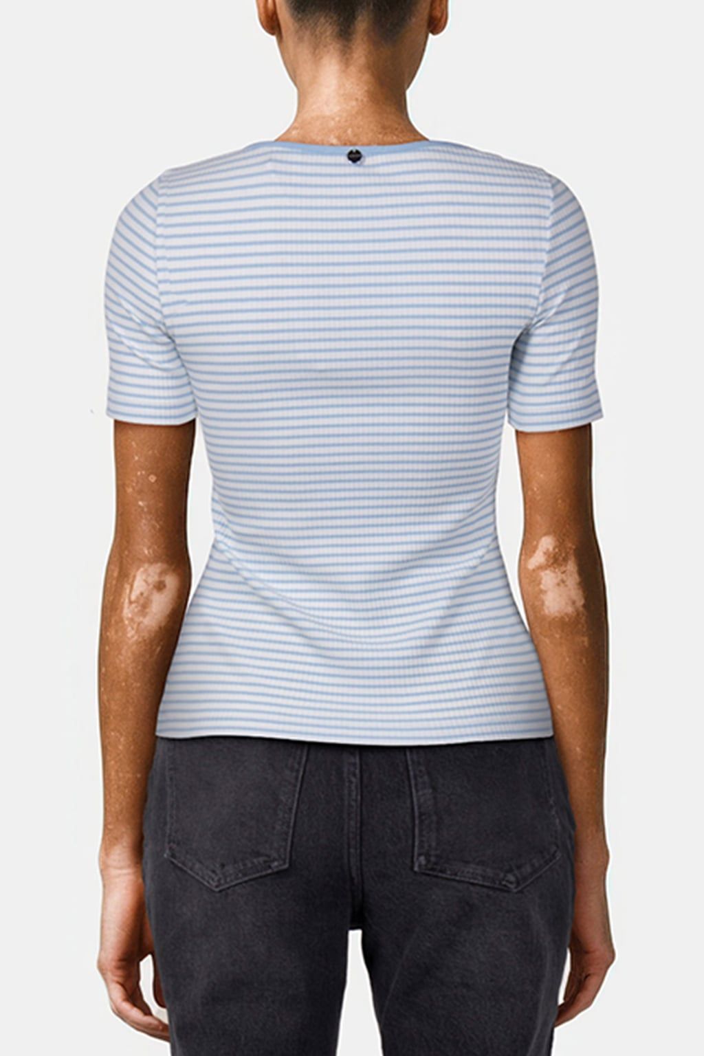 ORGANIC RIB SHIRT STRIPED COTTON BLUE 2
