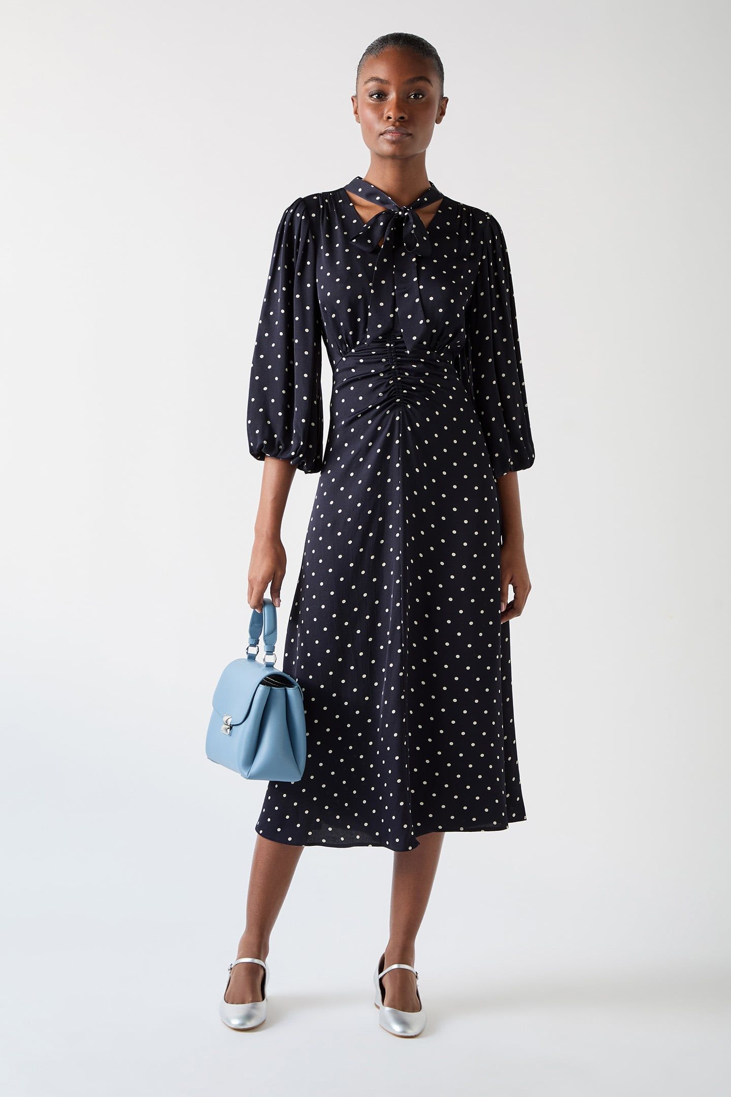 DR HESTER TIE NECK DRESS MULTI COLOUR 1