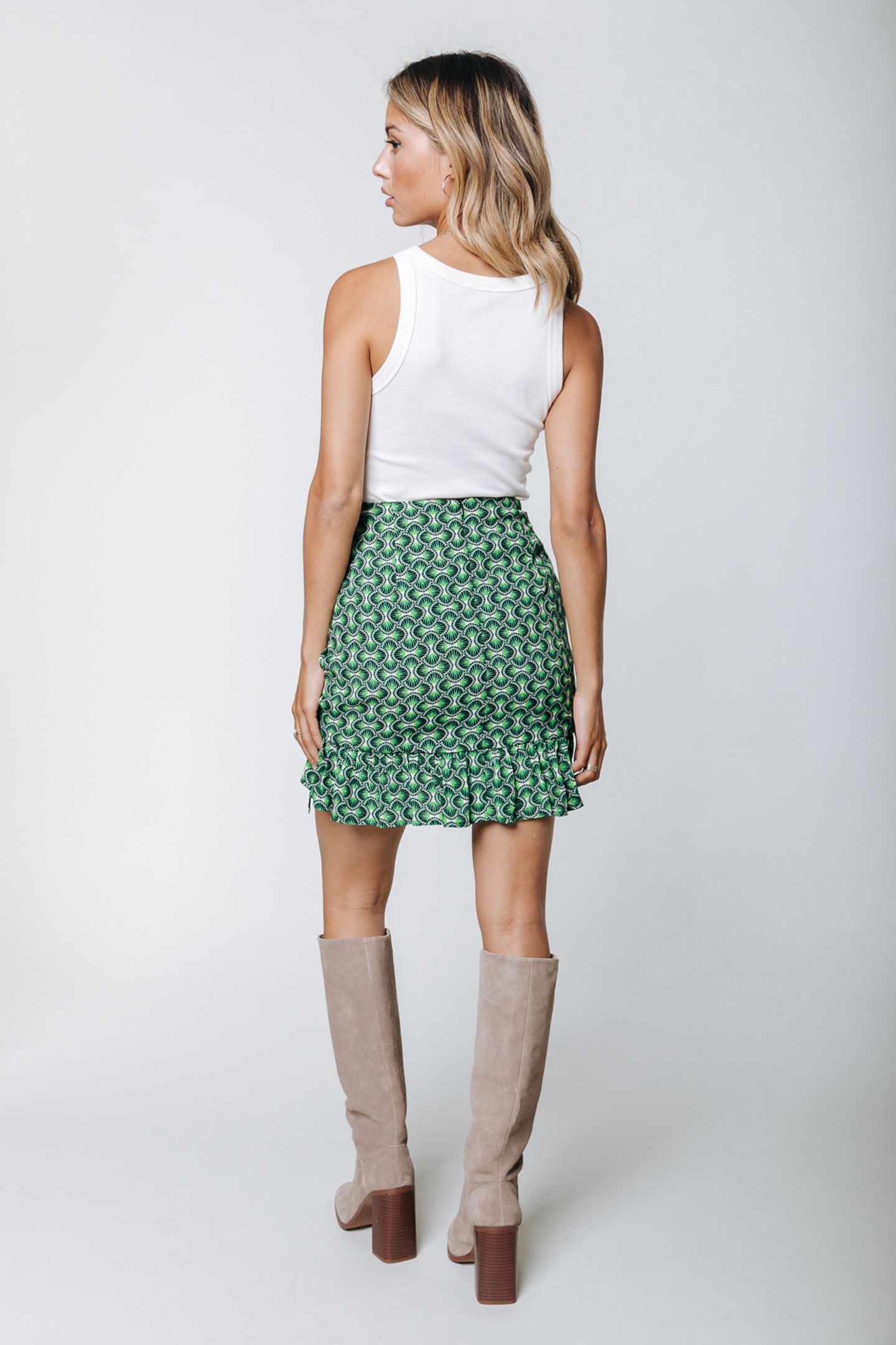 INA GRAPHIC SMOCK MINI SKIRT BLACK 2