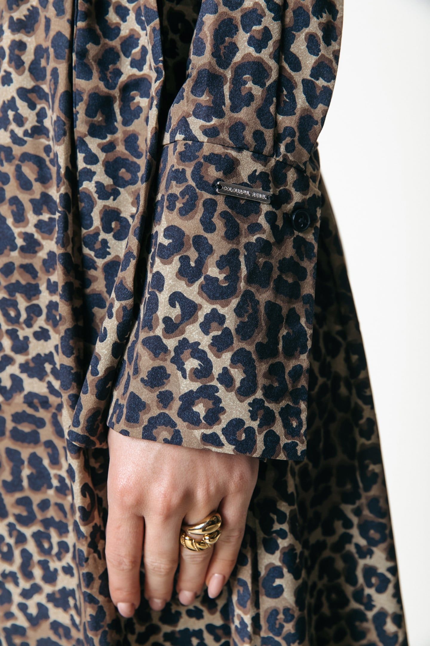 DESIREE LEOPARD MAXI SHIRT DRESS LS WARM BROWN 4