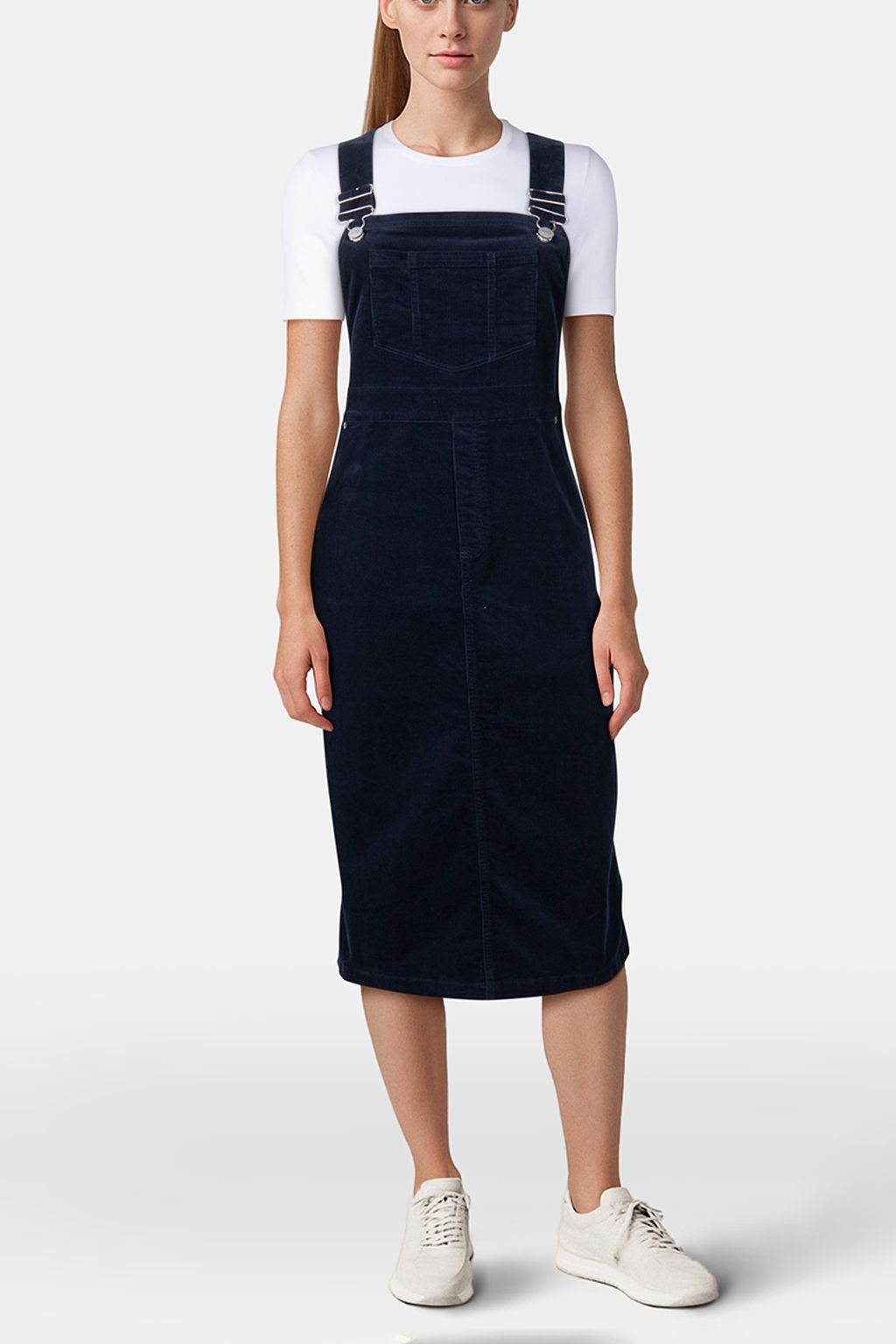 EMMIE ORGANIC CORD MIDI PINNY DARK NAVY 1