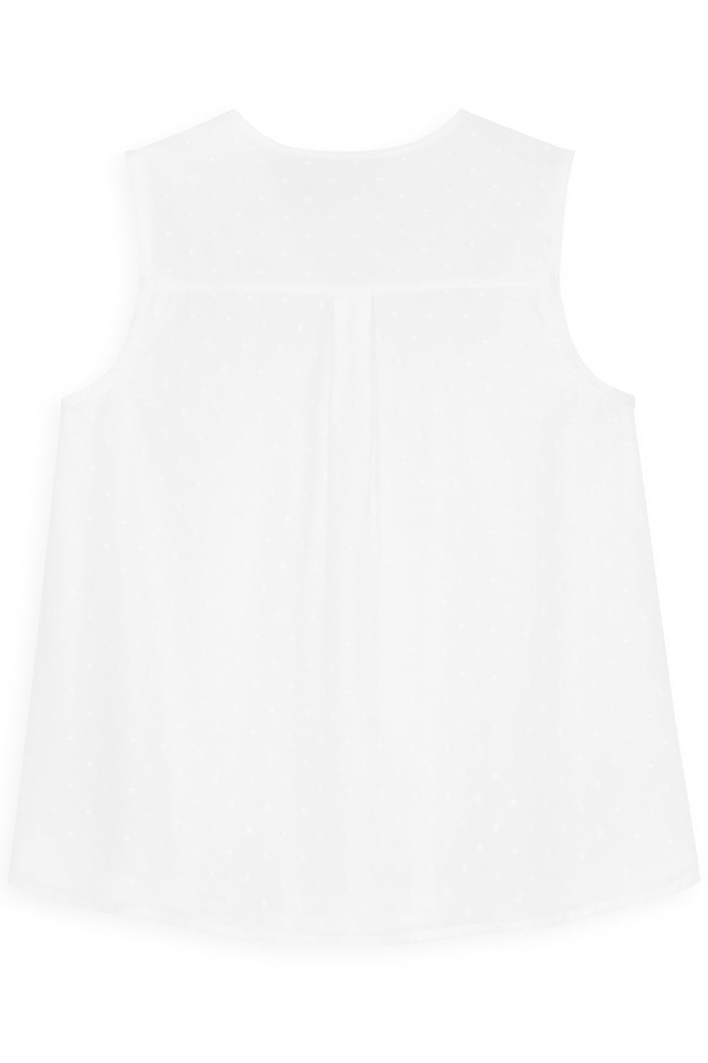 S&S GIRLS DENIM GROUP CTTN SWISS DOT SLEEVELESS TOP WHITE TR 2