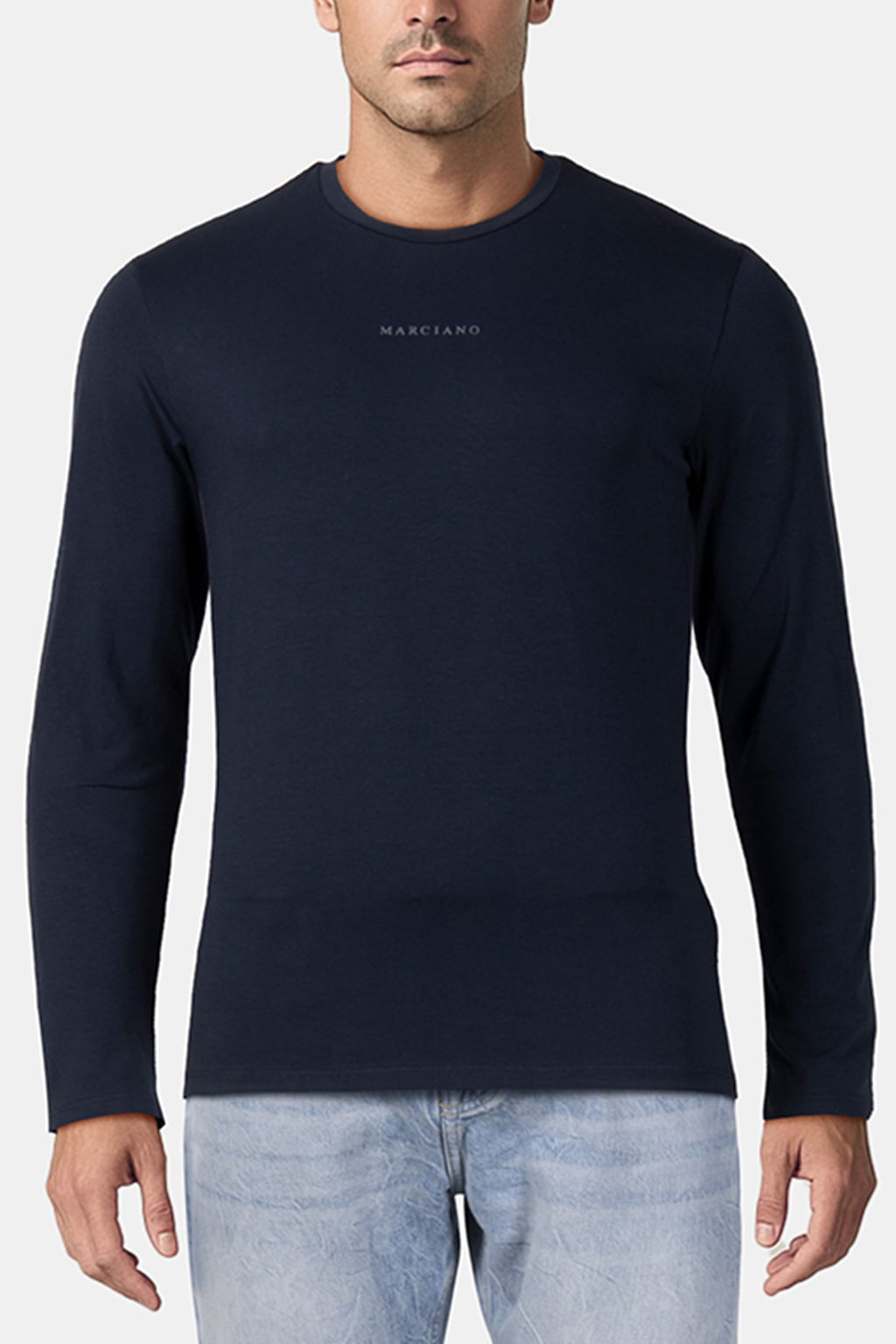 MARCIANO BY GUESS LS CN T-SHIRT SLIM F NAVY SEA 1