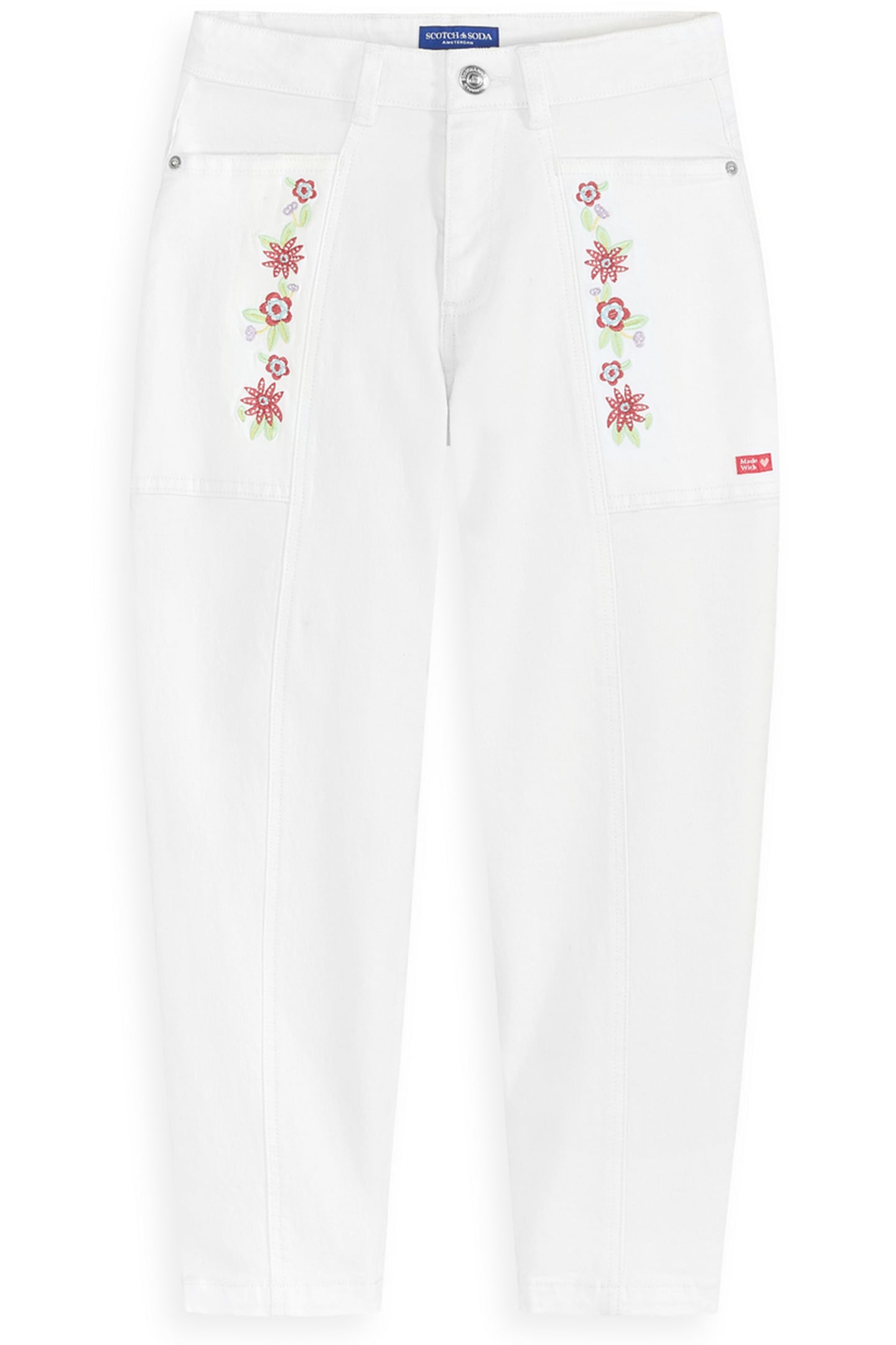 S&S GIRLS DENIM GROUP STRETCH DENIM TAPPERED BARREL JEANS WH 1