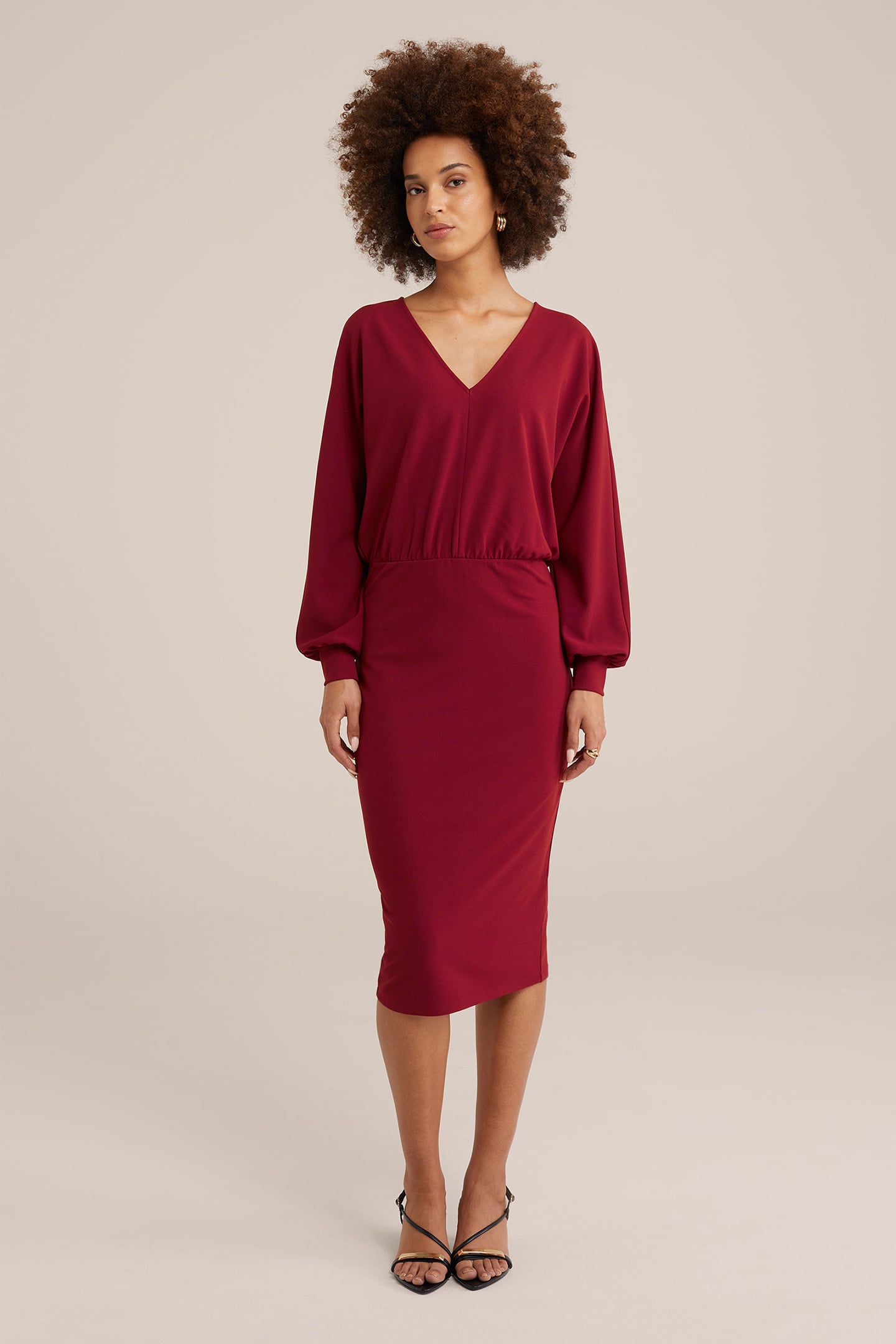 DRESS MID LENGTH VINTAGE RED 1
