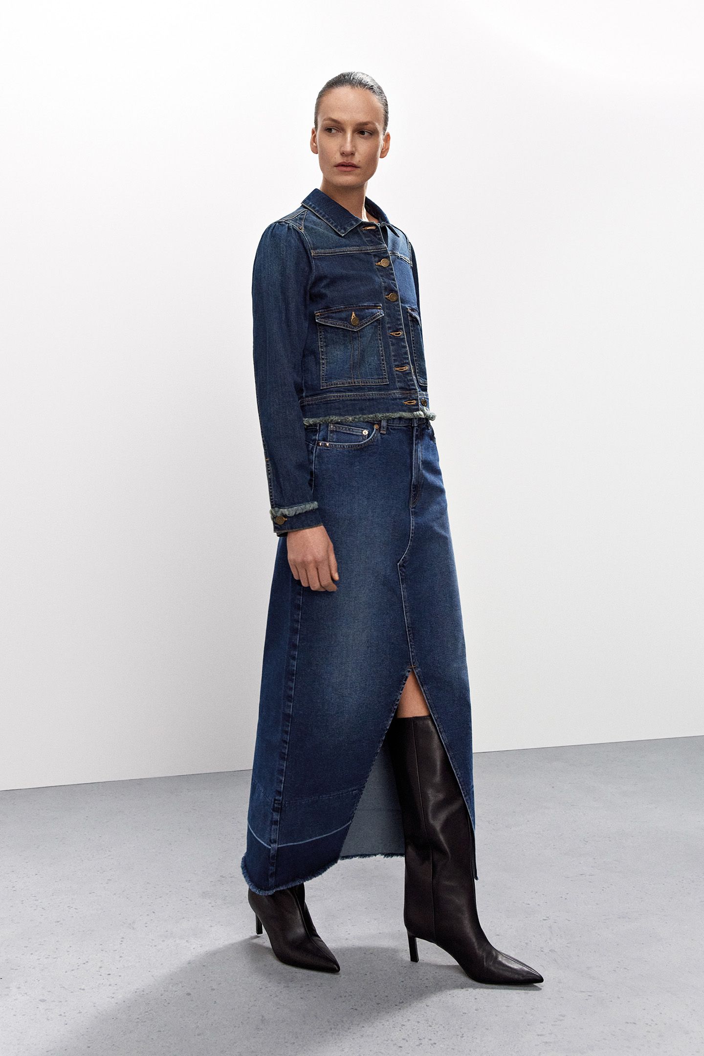 DENIM SKIRT COTTON COMFORD DENIM DENIM 6