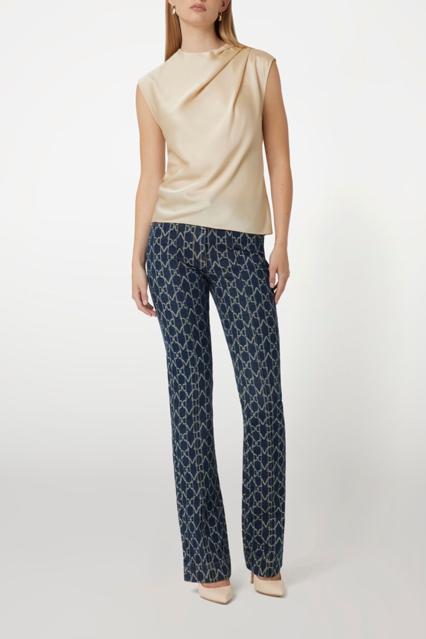 MARCIANO BY GUESS JOSETTE SS BLOUSE CALM SANDS 3