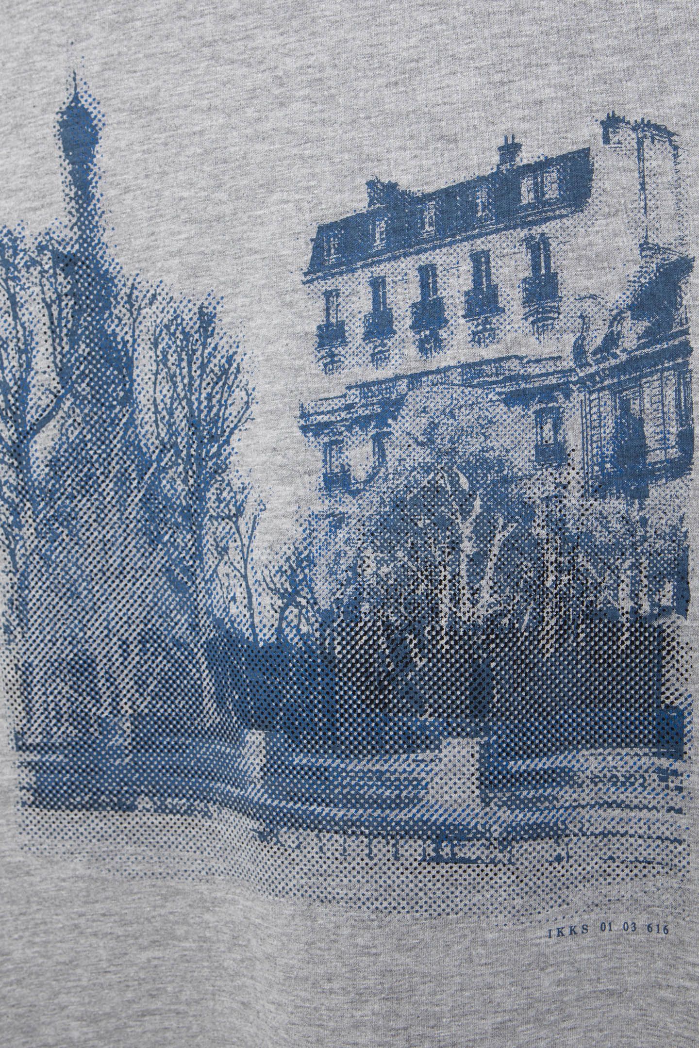 ORGANIC COTTON GREY T-SHIRT PARIS HOMME 6