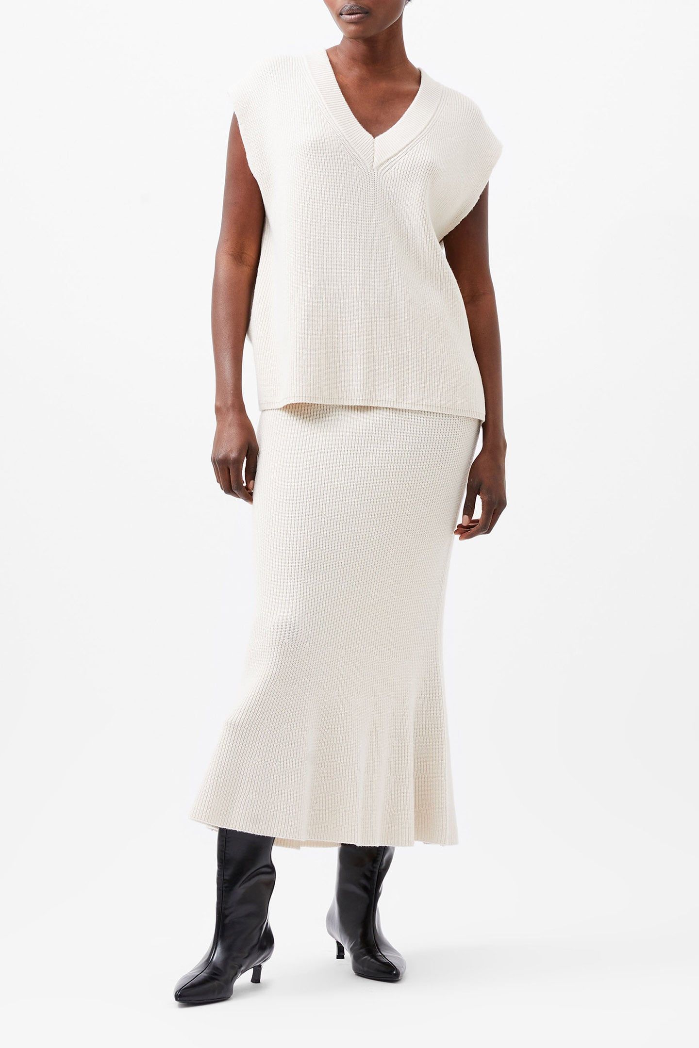 NARIKO RIB VEST OATMEAL MEL 1