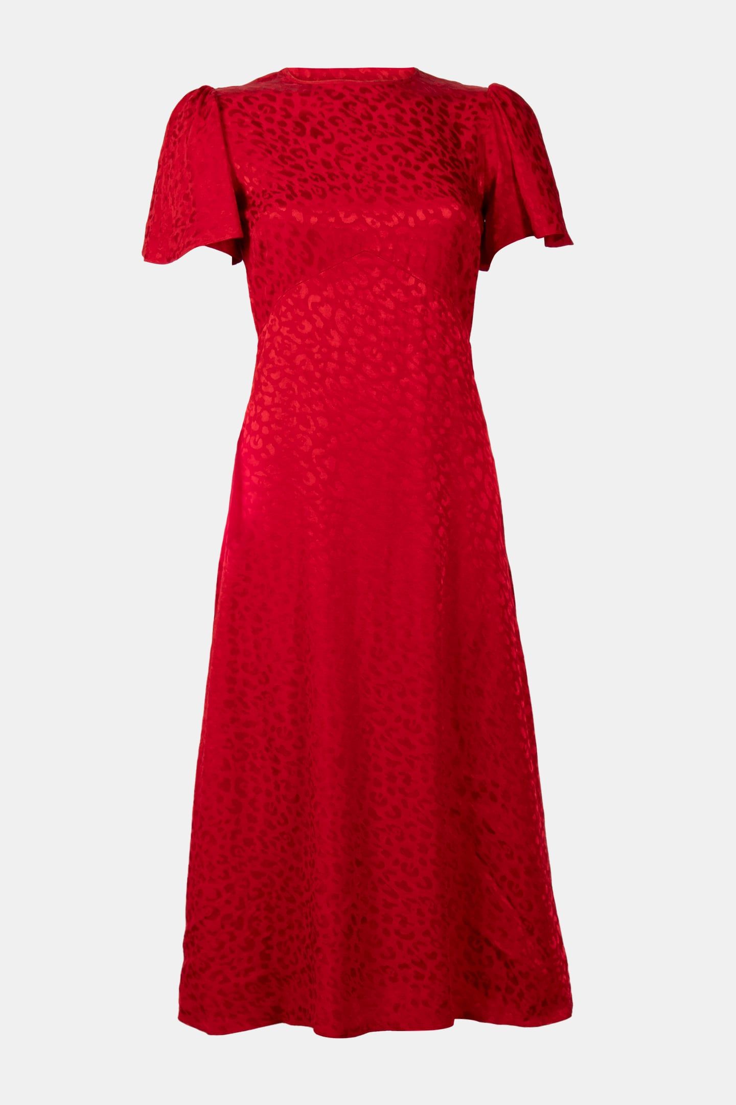 MIDI DRESS IN CRIMSON JAQUARD 4