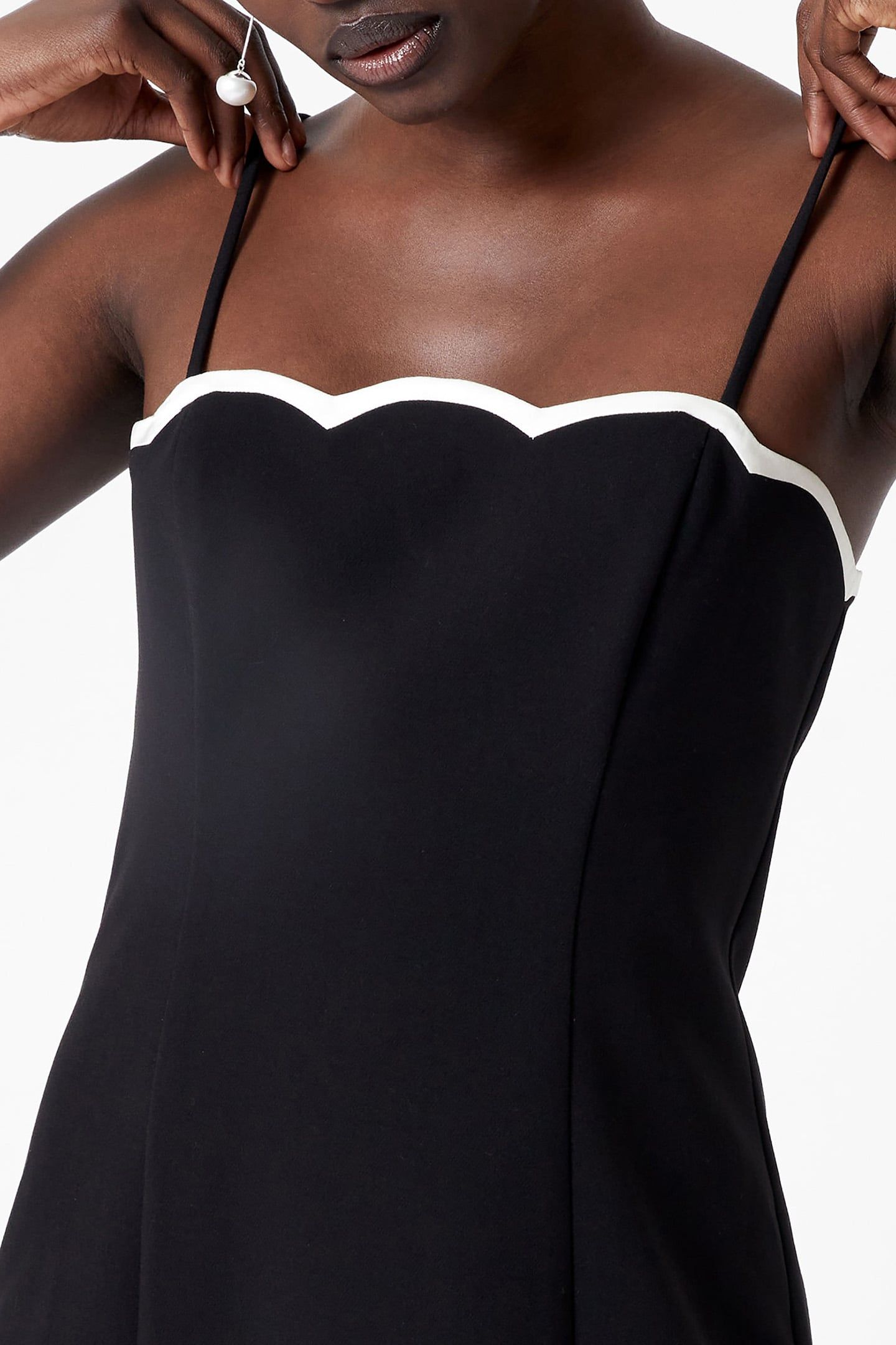 AZRA CONTRAST MINI DRESS BLACK/PORCELAIN CRM 4
