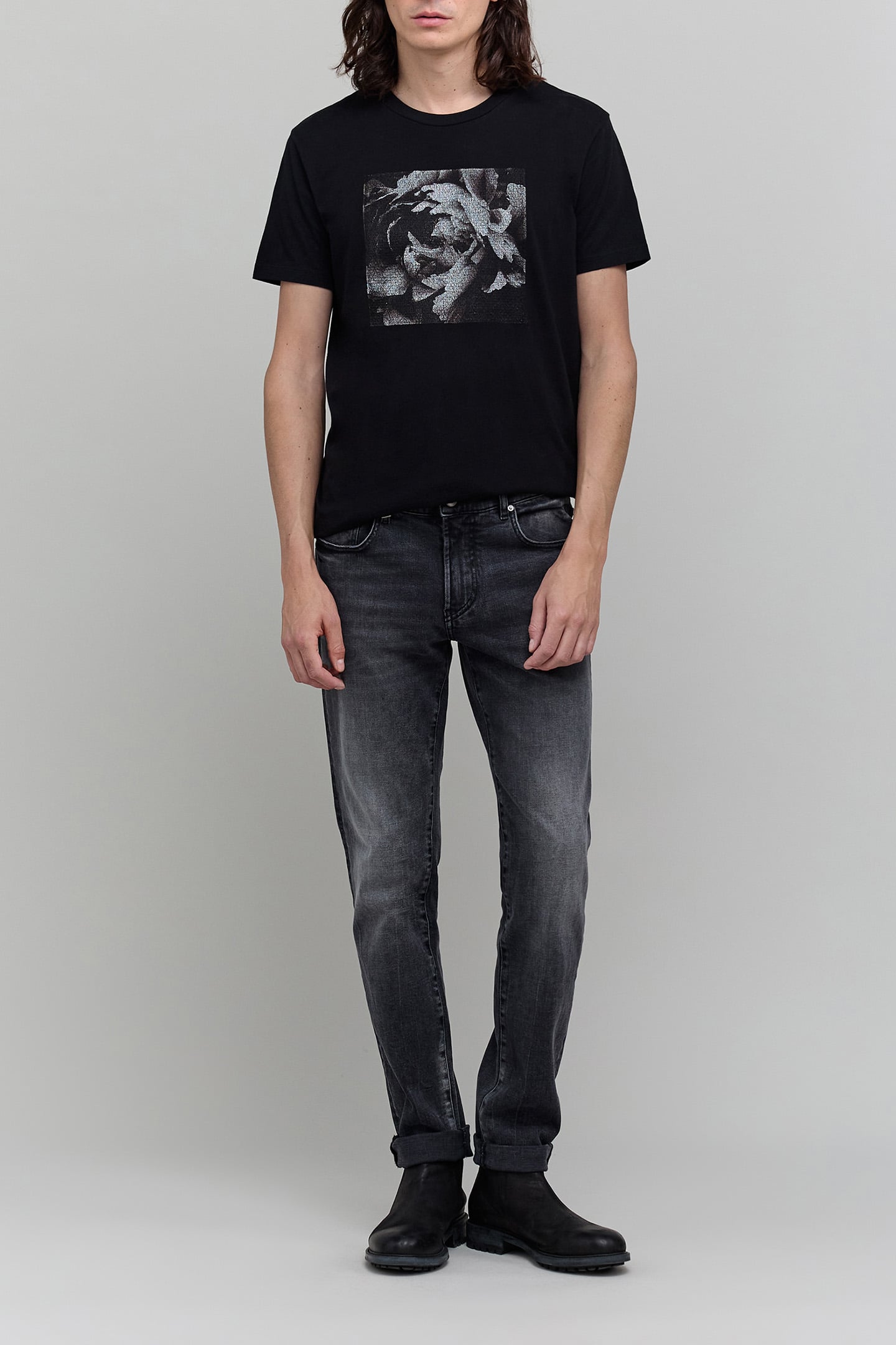 BLACK MAXI FLOWER T-SHIRT 3
