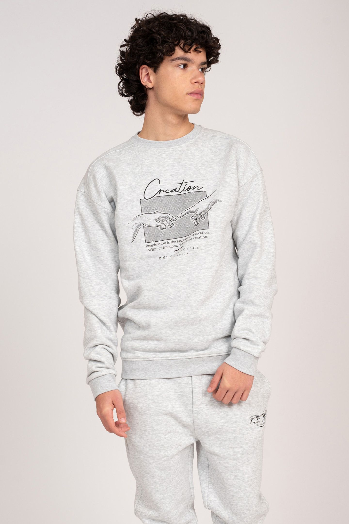 CREATION SWEATSHIRT GREY MELANGE 1