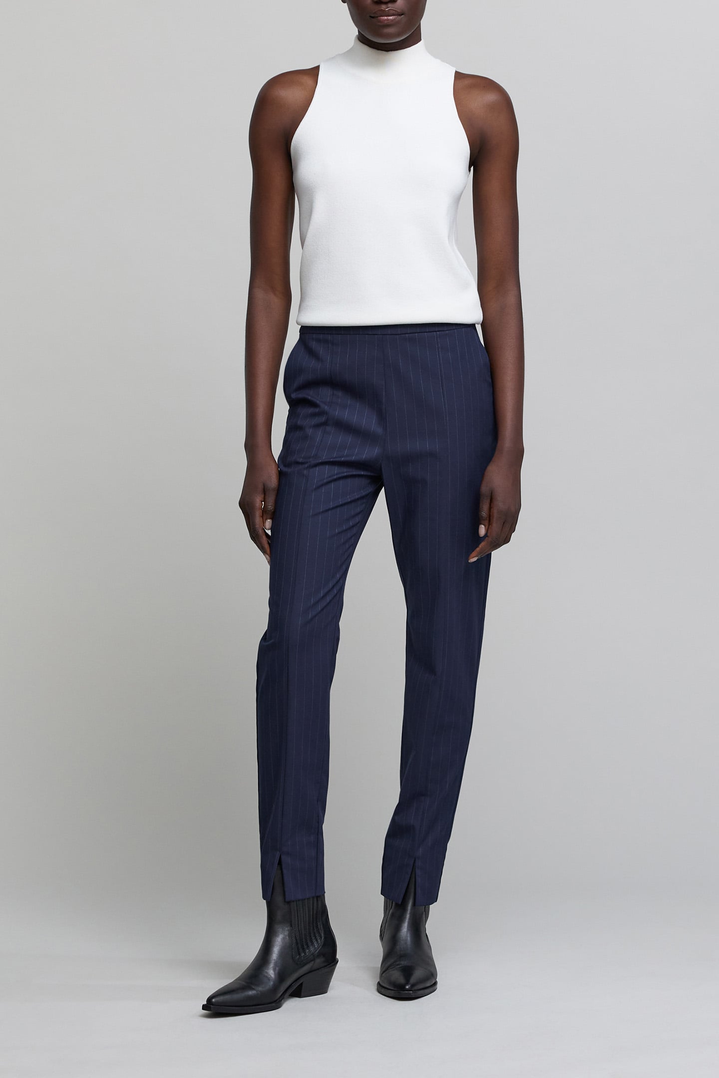 NAVY TENNIS STRIPE SUIT PANTS 2