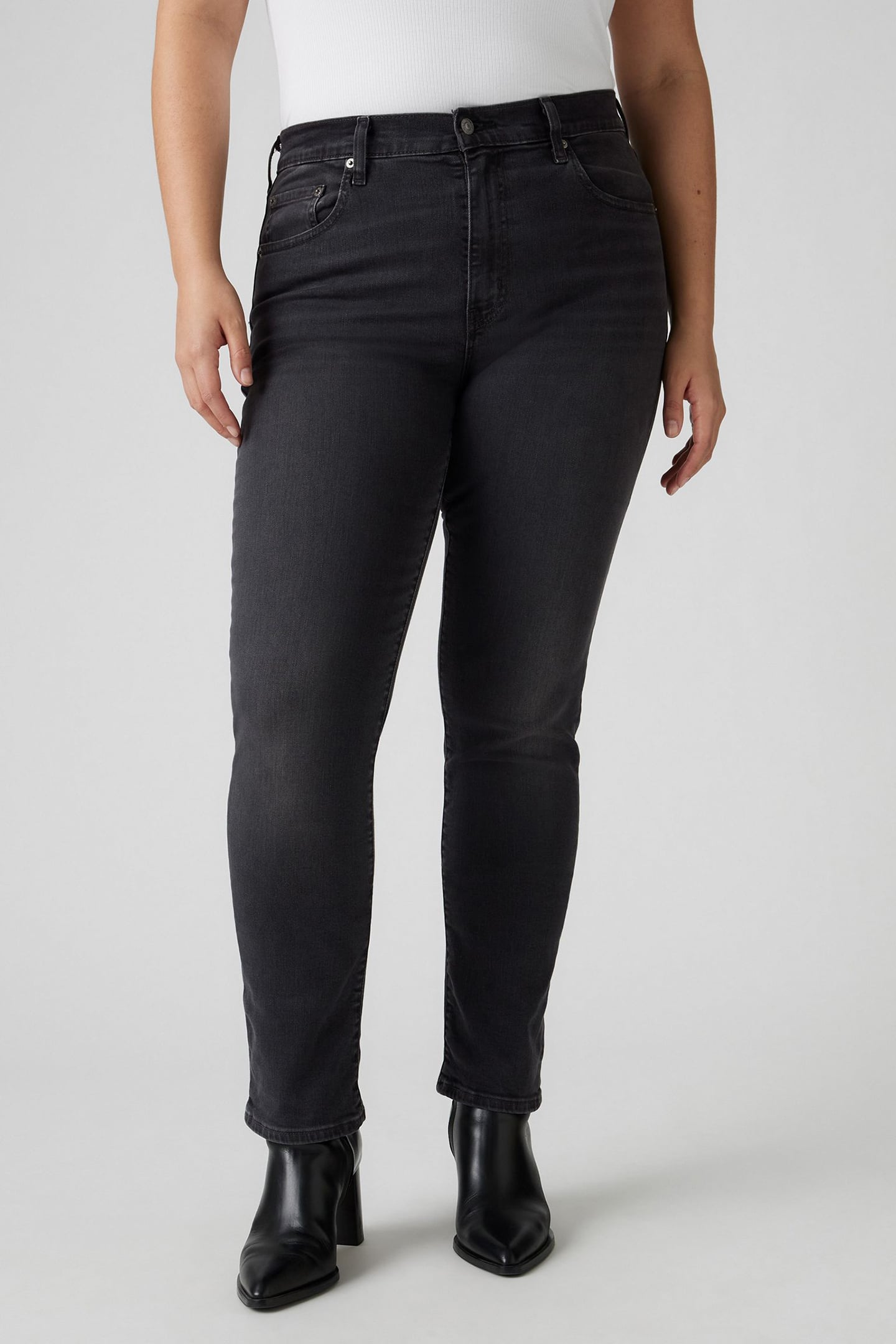 724 HIGH RISE STRAIGHT BLACK WORN IN 1