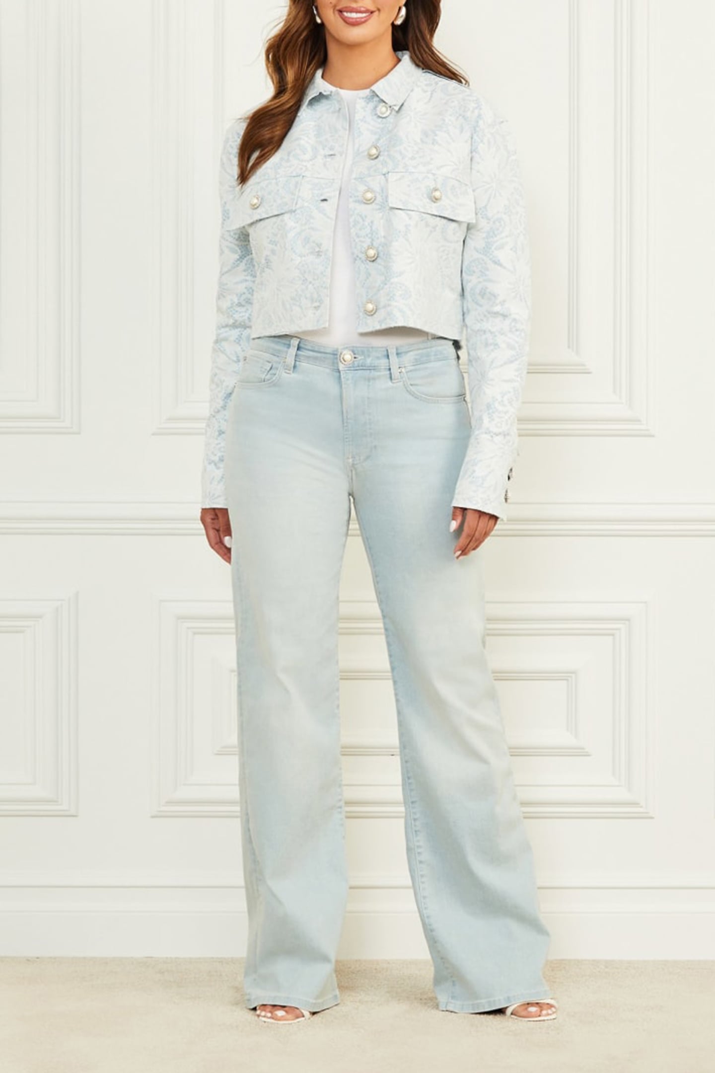 MARCIANO BY GUESS GLAM ROMANTICA JACKE LIGHT WASH DENIM LAC 3