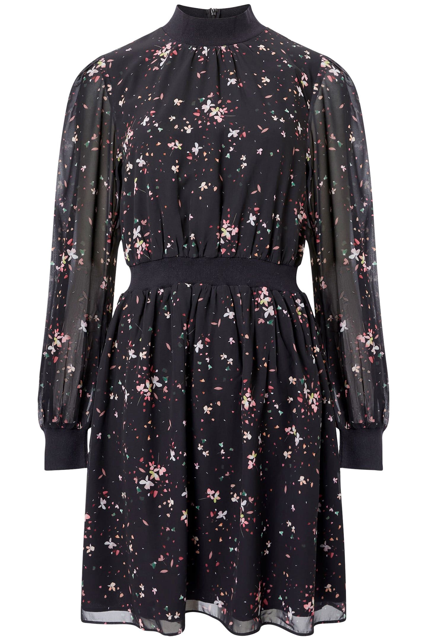 CARINA GEORGETTE HIGH NECK DRS BLACKOUT MULTI 3