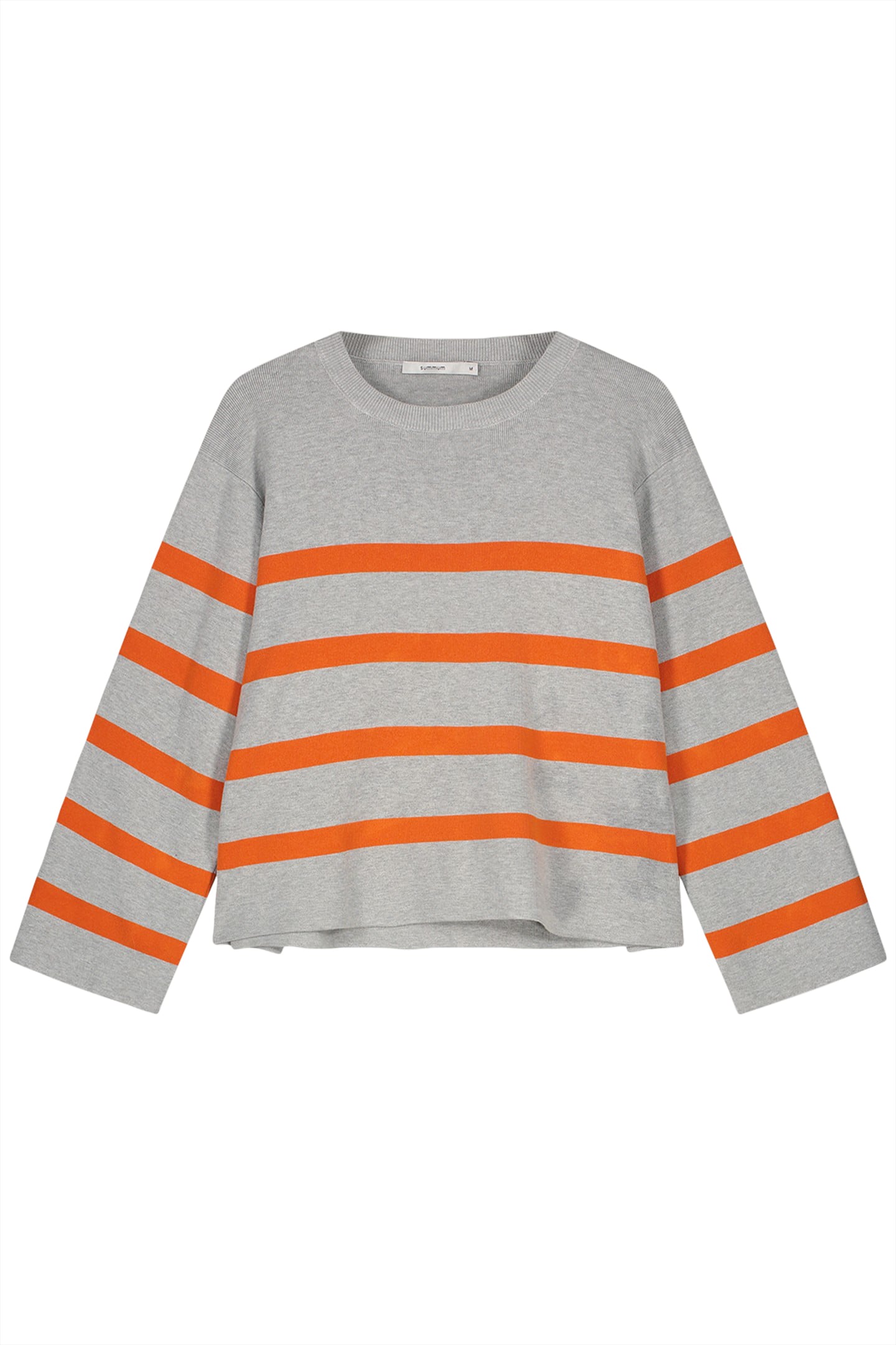 STRIPED SWEATER SOFT VISCOSE POLYAMIDE KNIT GREYS 3