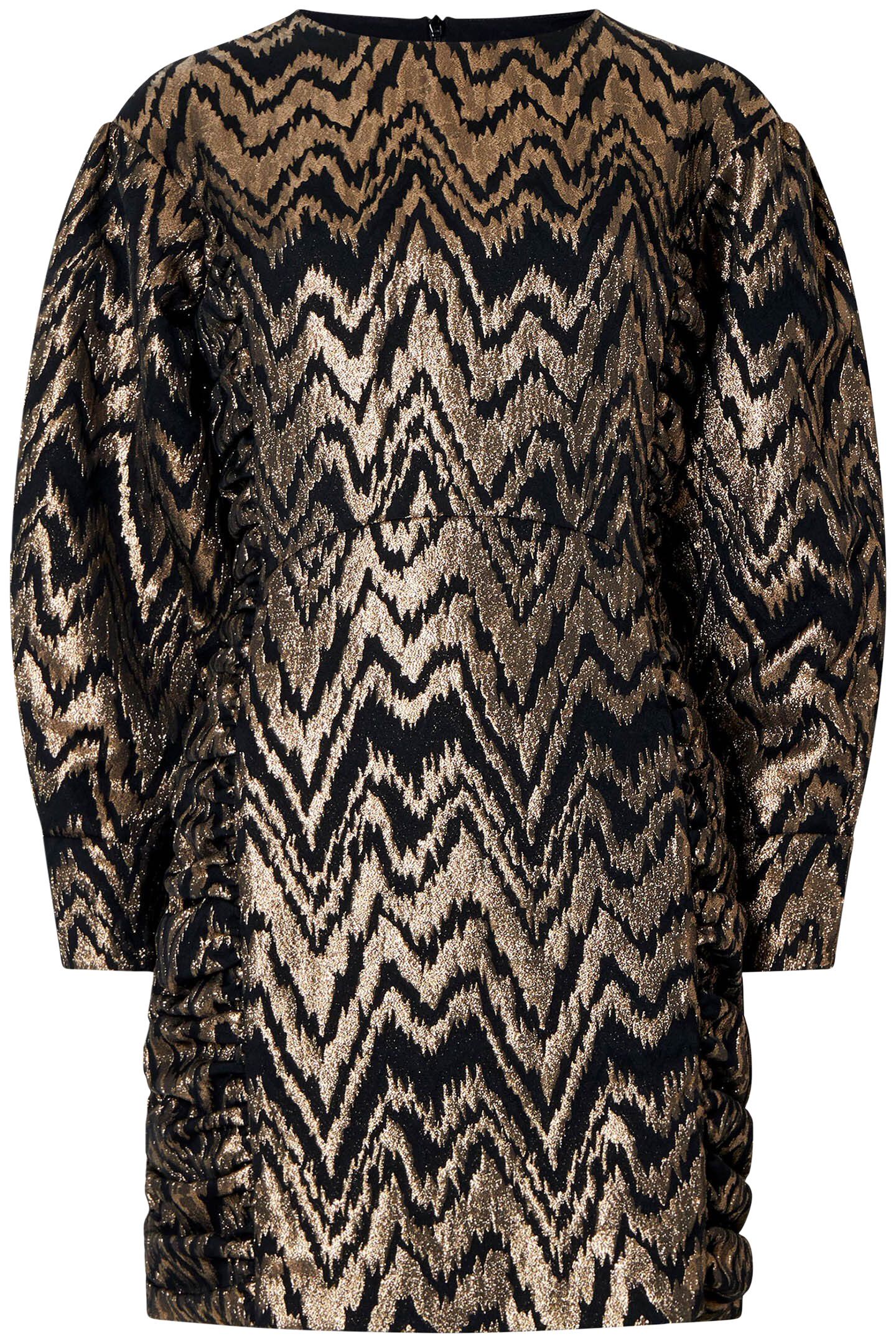 ELLERY JACQUARED PUFF SLV DRES BLACKOUT/COPPER 4