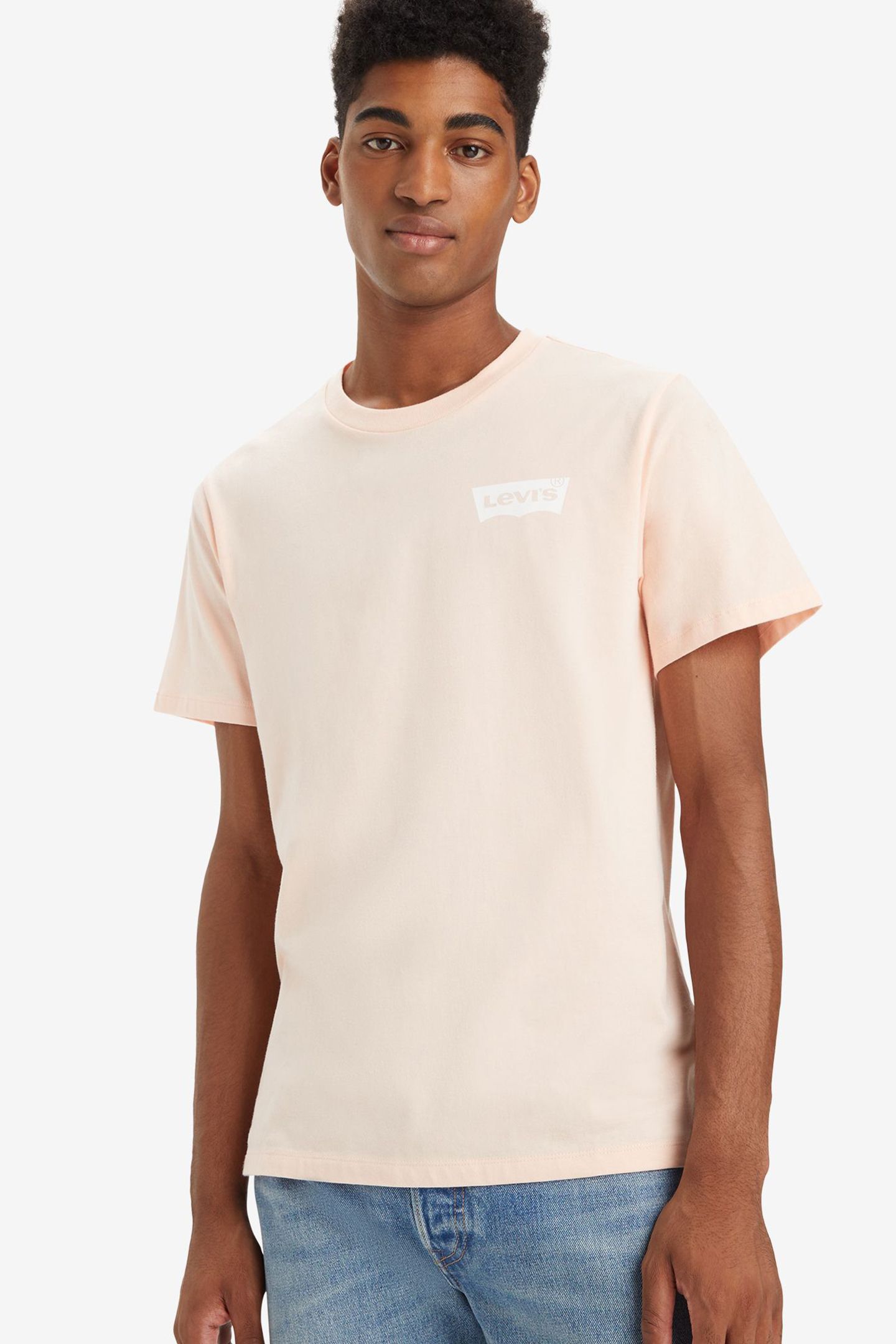 GRAPHIC CREWNECK TEE SSNL BW PALE PEACH 3