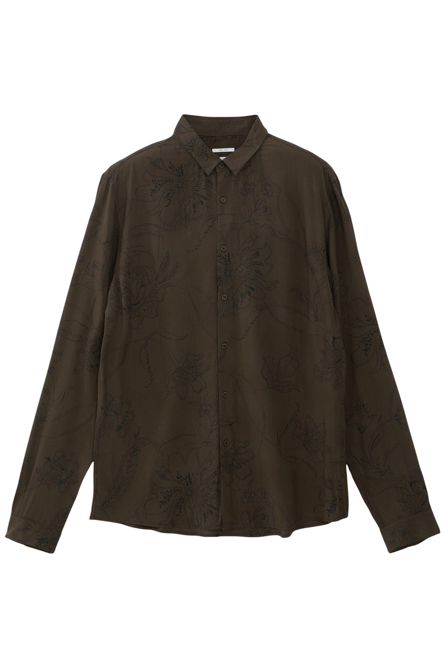 KHAKI MAXI FLOWER PRINT SLIM SHIRT 3