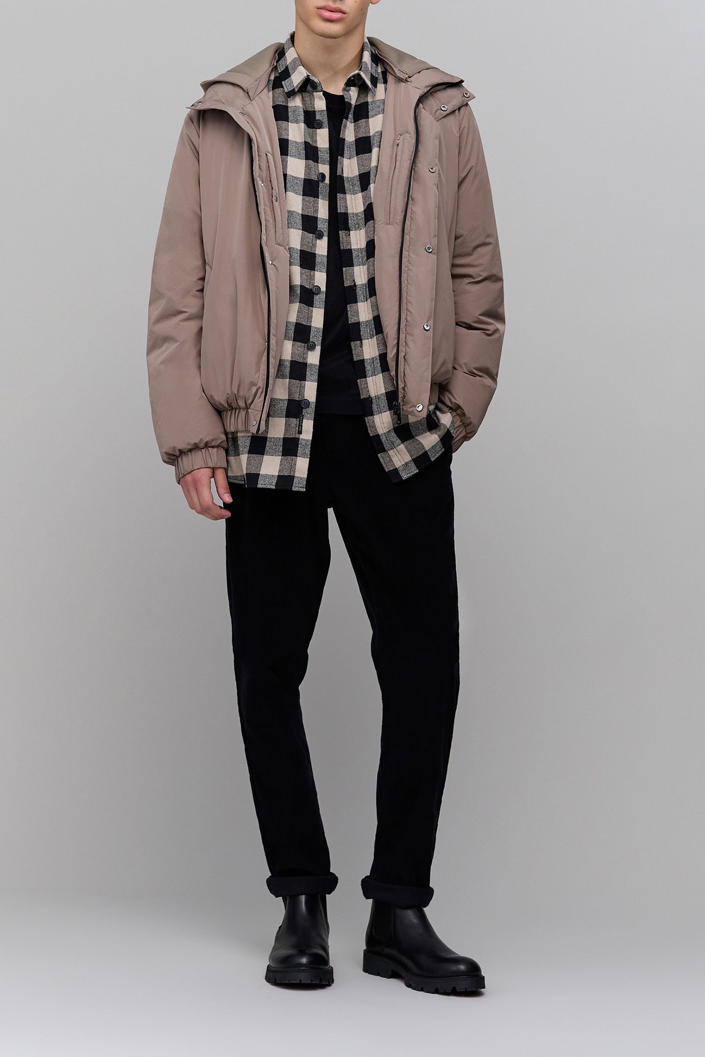 BLACK SHIRT LENZING™ ECOVERO™ CHECK HOMME 3