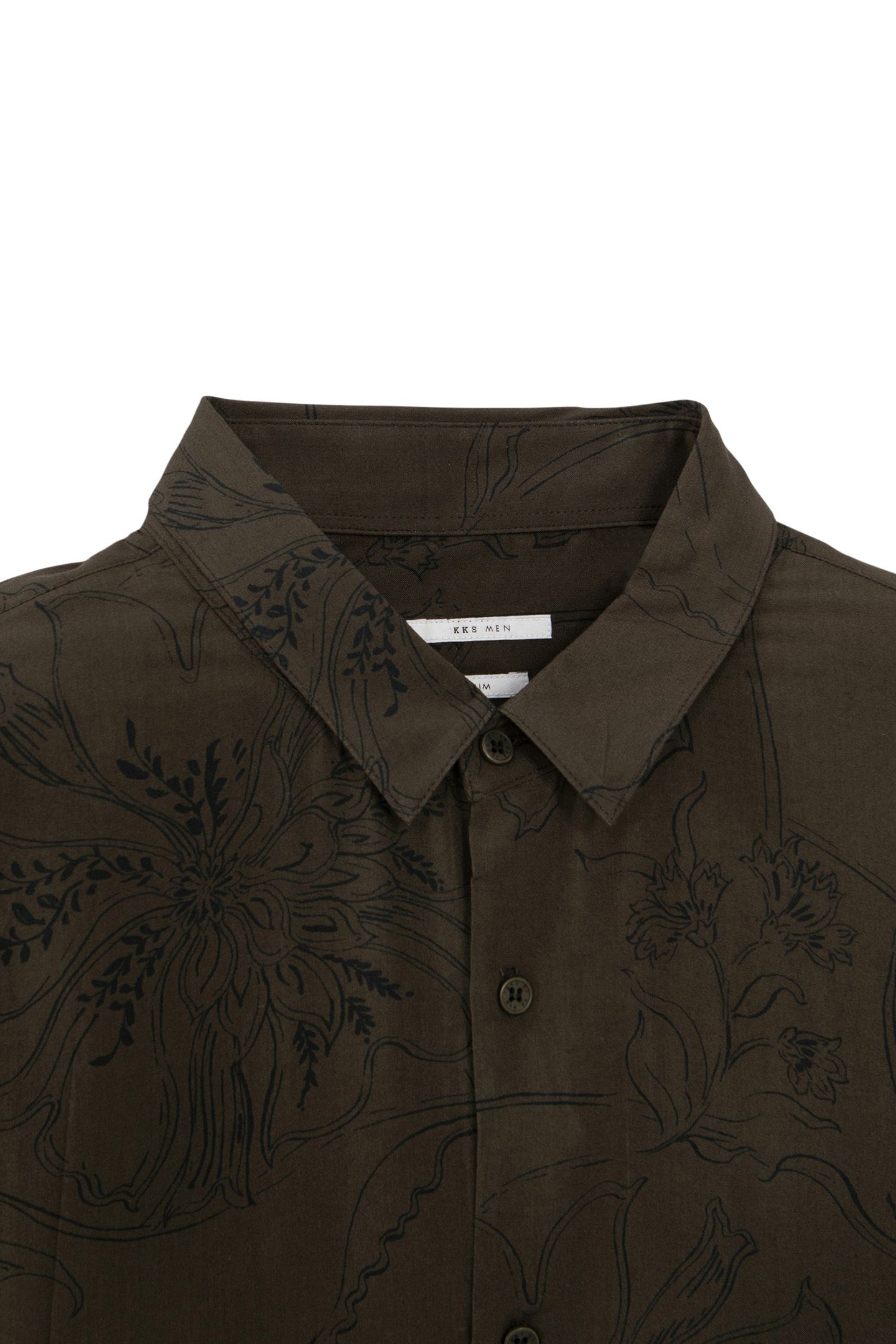KHAKI MAXI FLOWER PRINT SLIM SHIRT 6