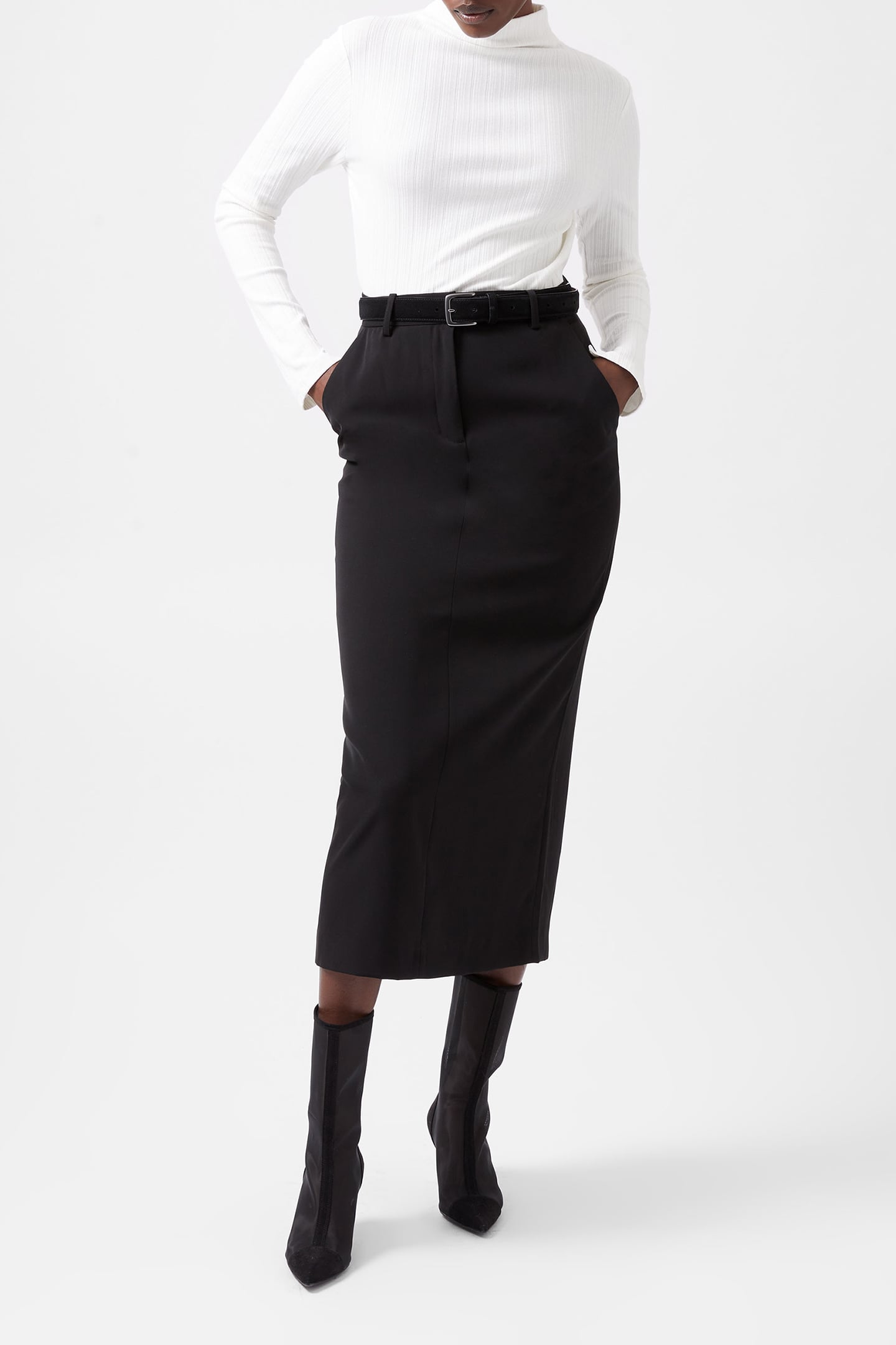 SASIA RIB LONG SLEEVE TOP WINTER WHITE 2