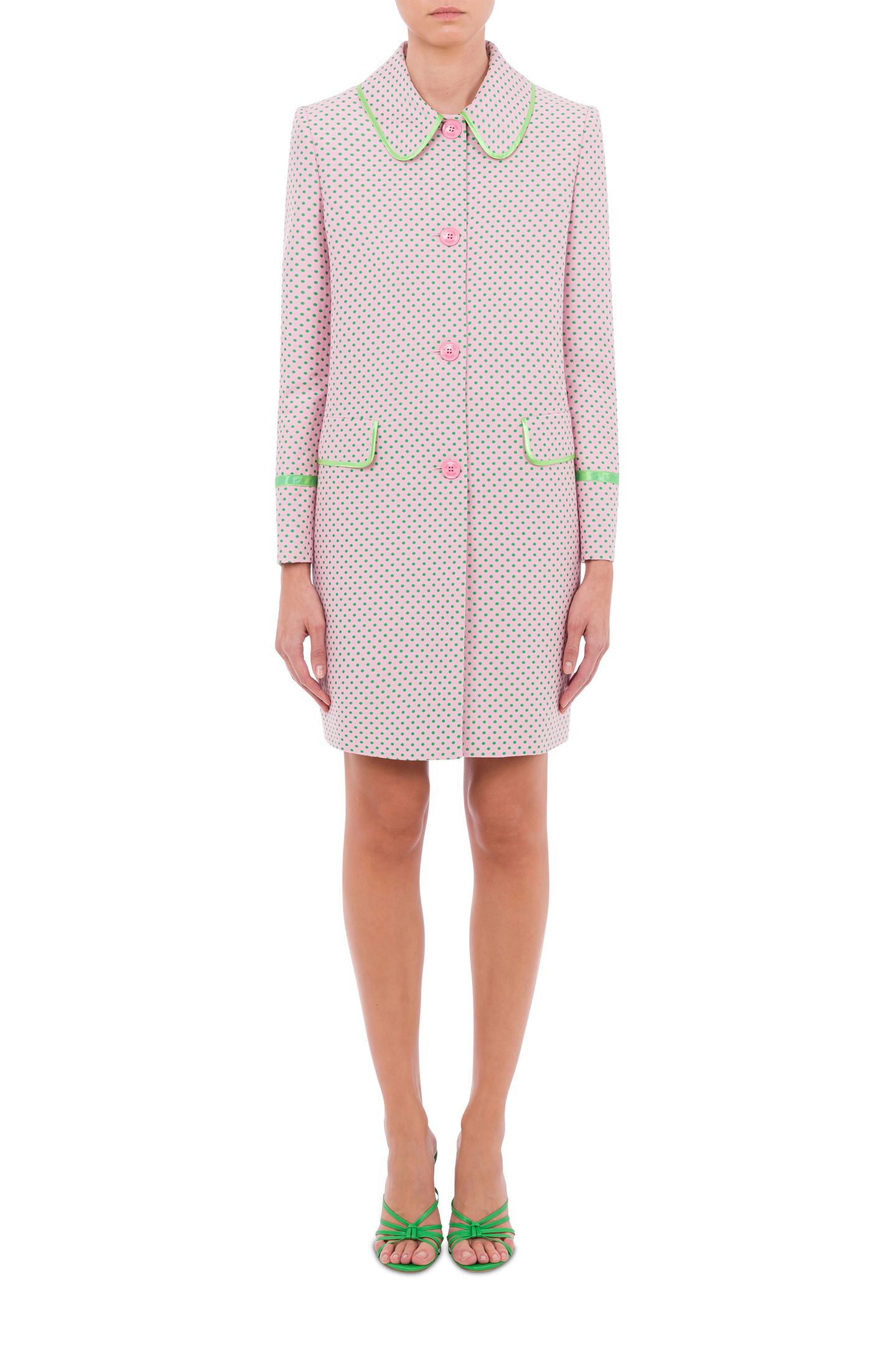 SMALL POLKA DOTS JACQUARD COAT PINK 1