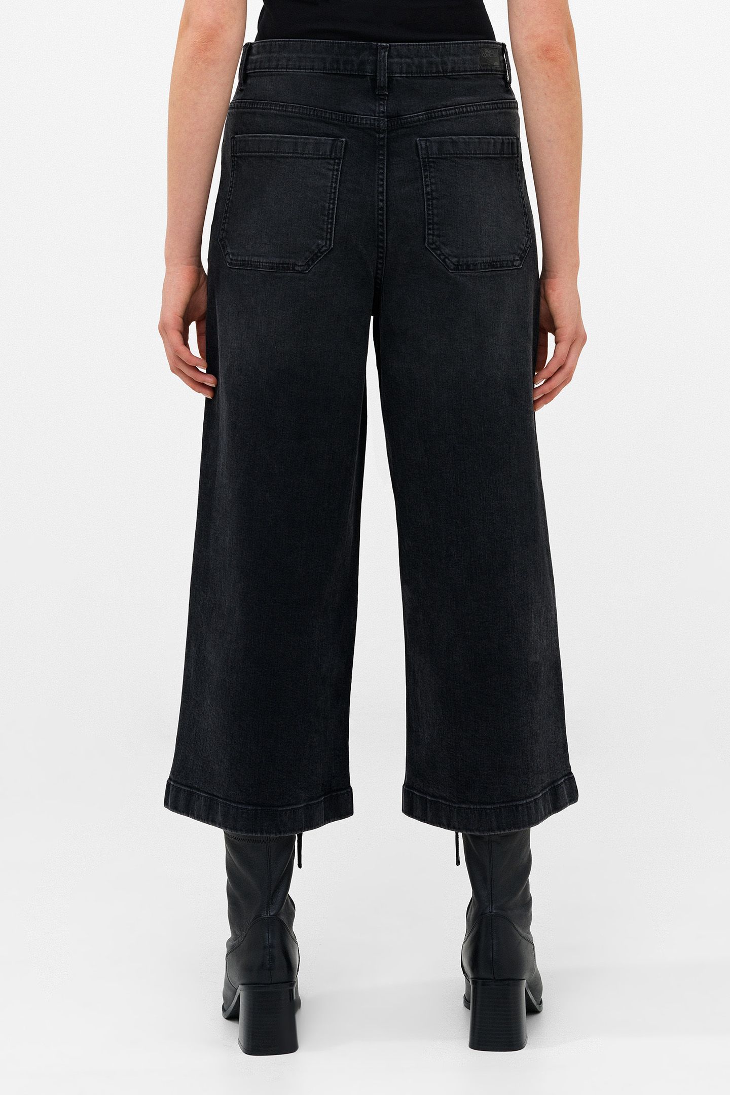 STRETCH WIDE LEG CULOTTE BLACK 2