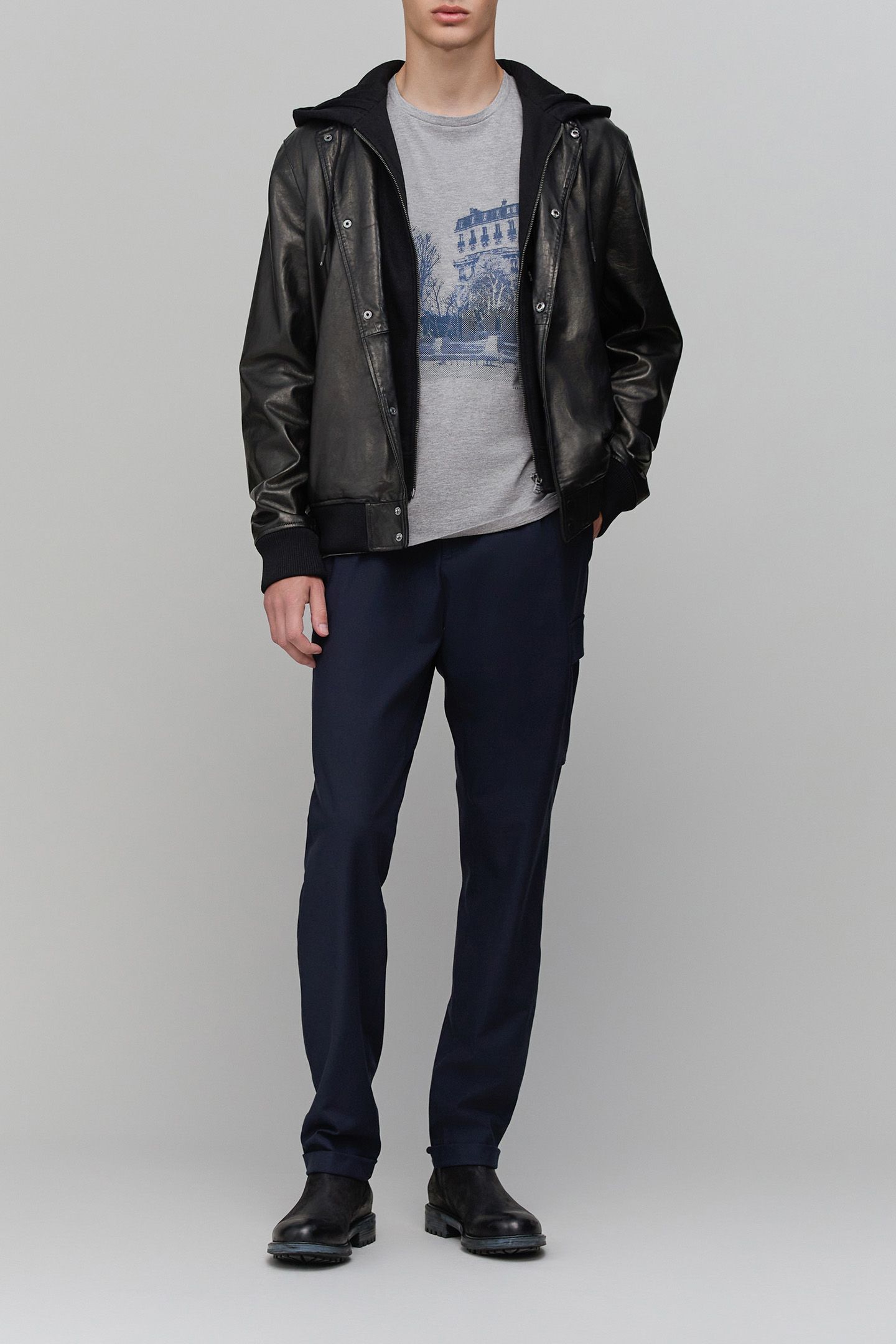 ORGANIC COTTON GREY T-SHIRT PARIS HOMME 4