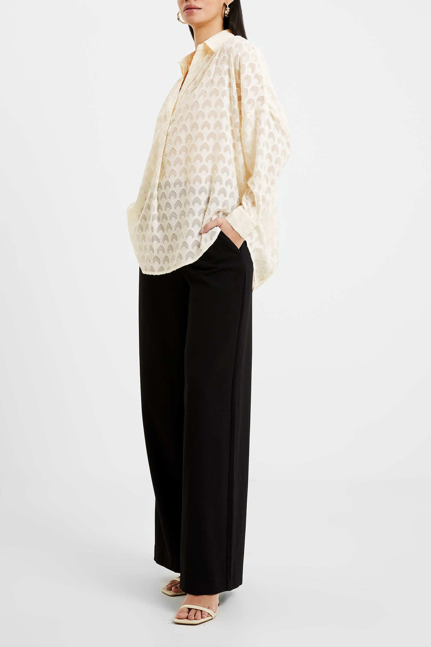 GEO BURNOUT POPOVER SHIRT CLASSIC CREAM 4