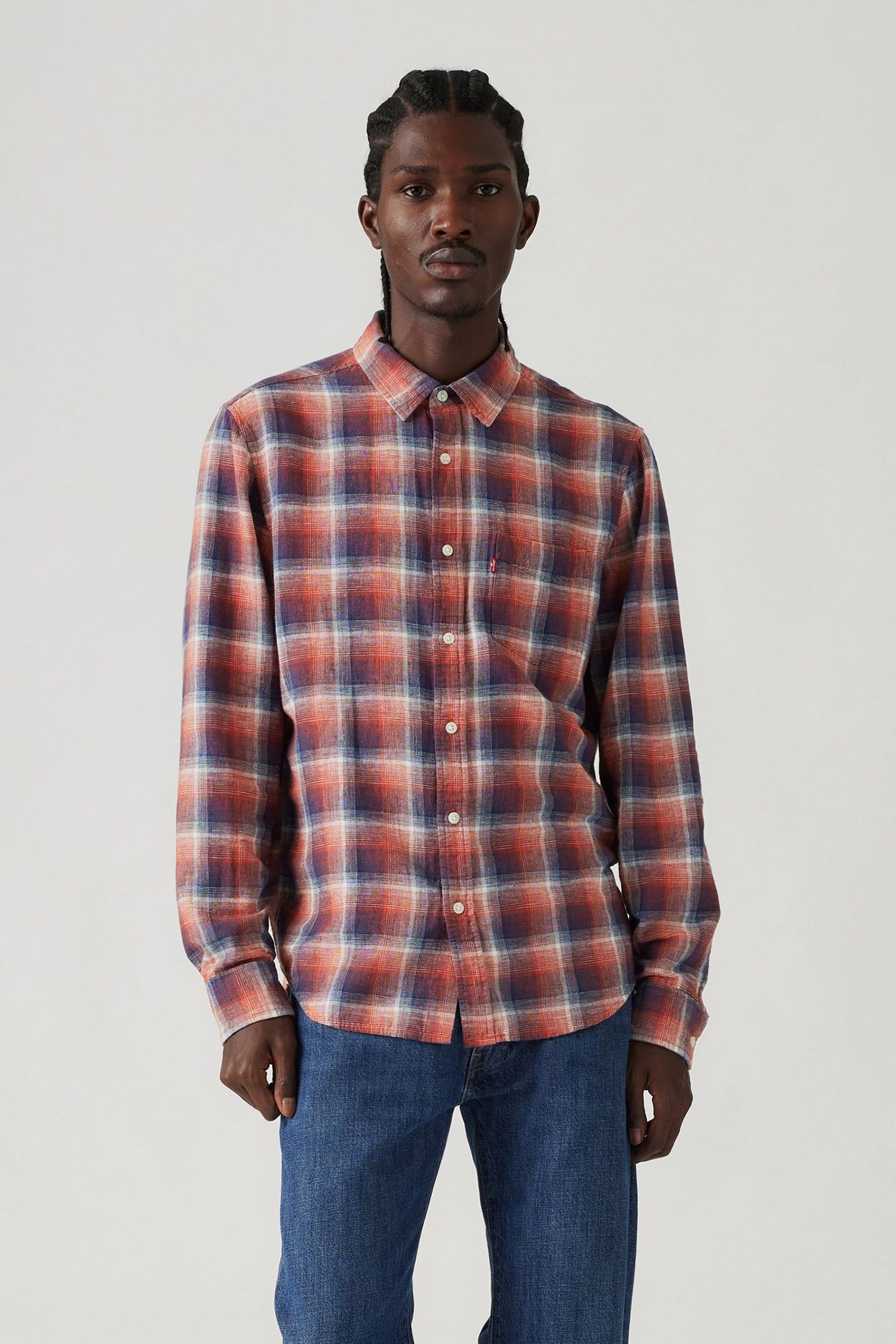 SUNSET 1 POCKET STANDARD NOLAN PLAID DRESS 1