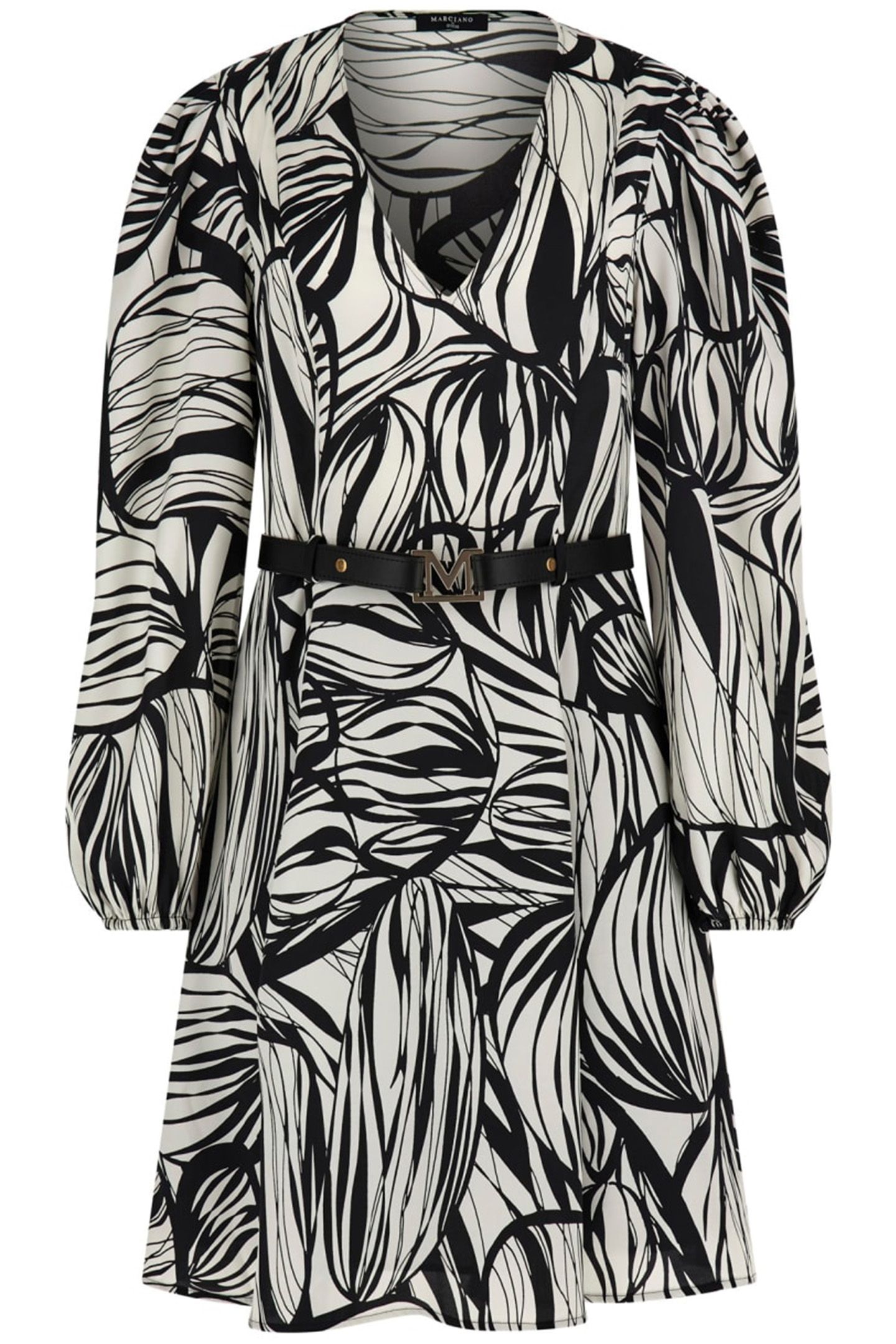 MARCIANO BY GUESS DEBORA SHORT DRESS ABSTRACT LEAVES PRIN 1