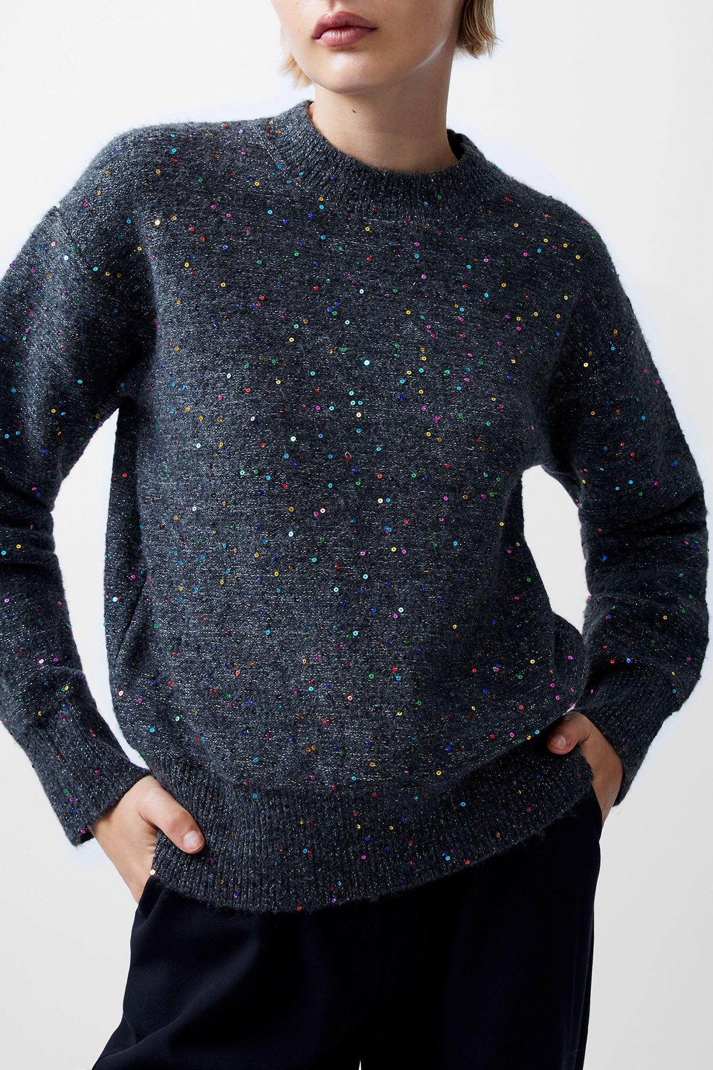 JANET SEQUINS L/S JUMPER GREY 3