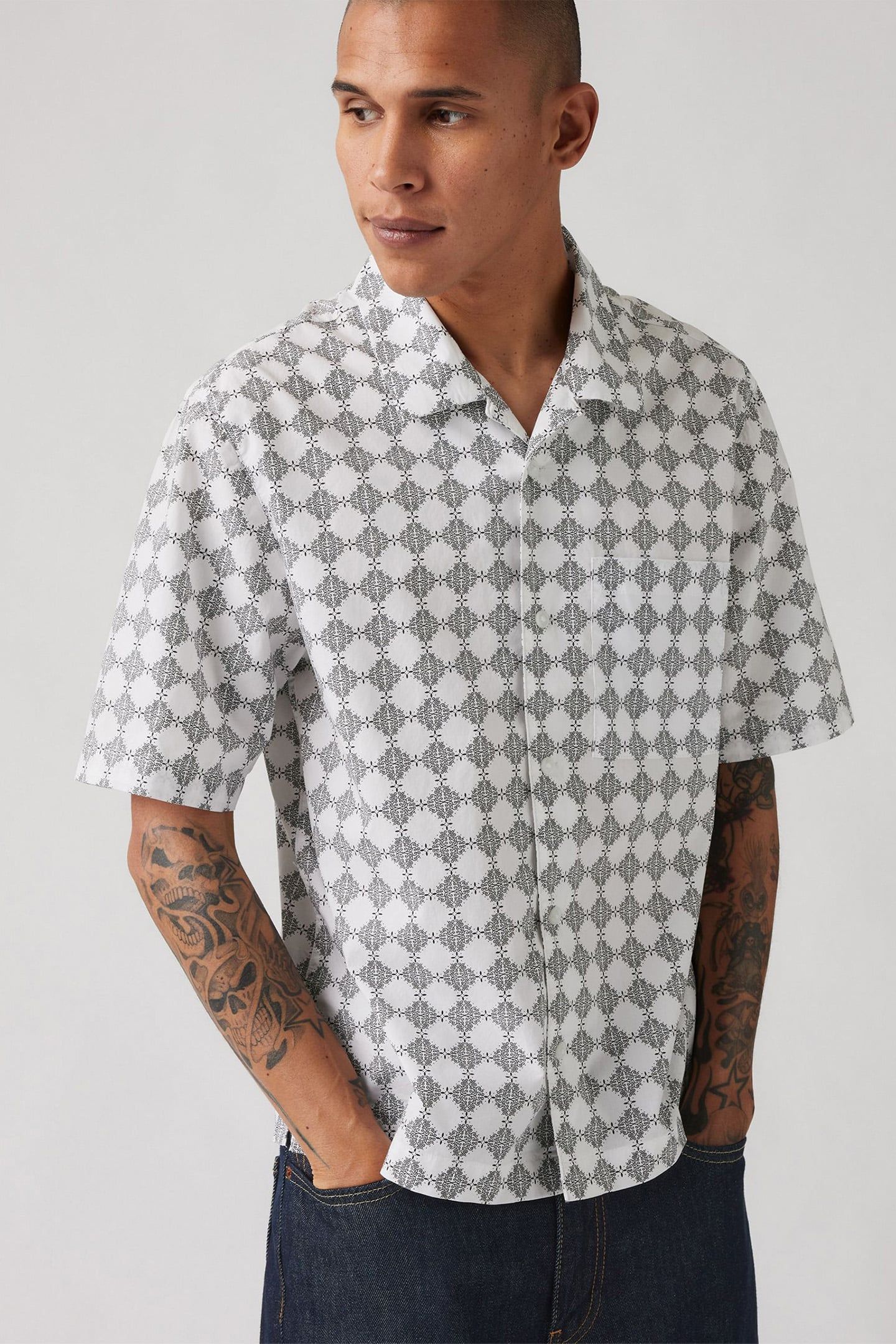 SS TOWNES BOXY SHIRT REFLECT GEO PHANTOM 4