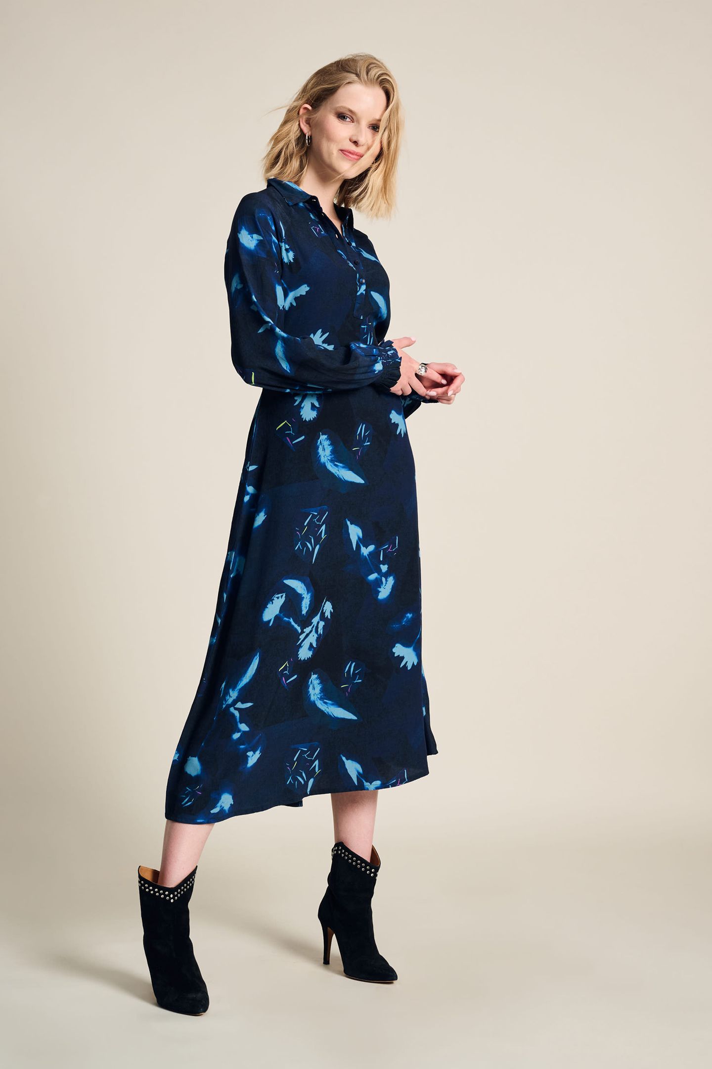 DRESS - FEATHERS AND FLORAL BLUE 5