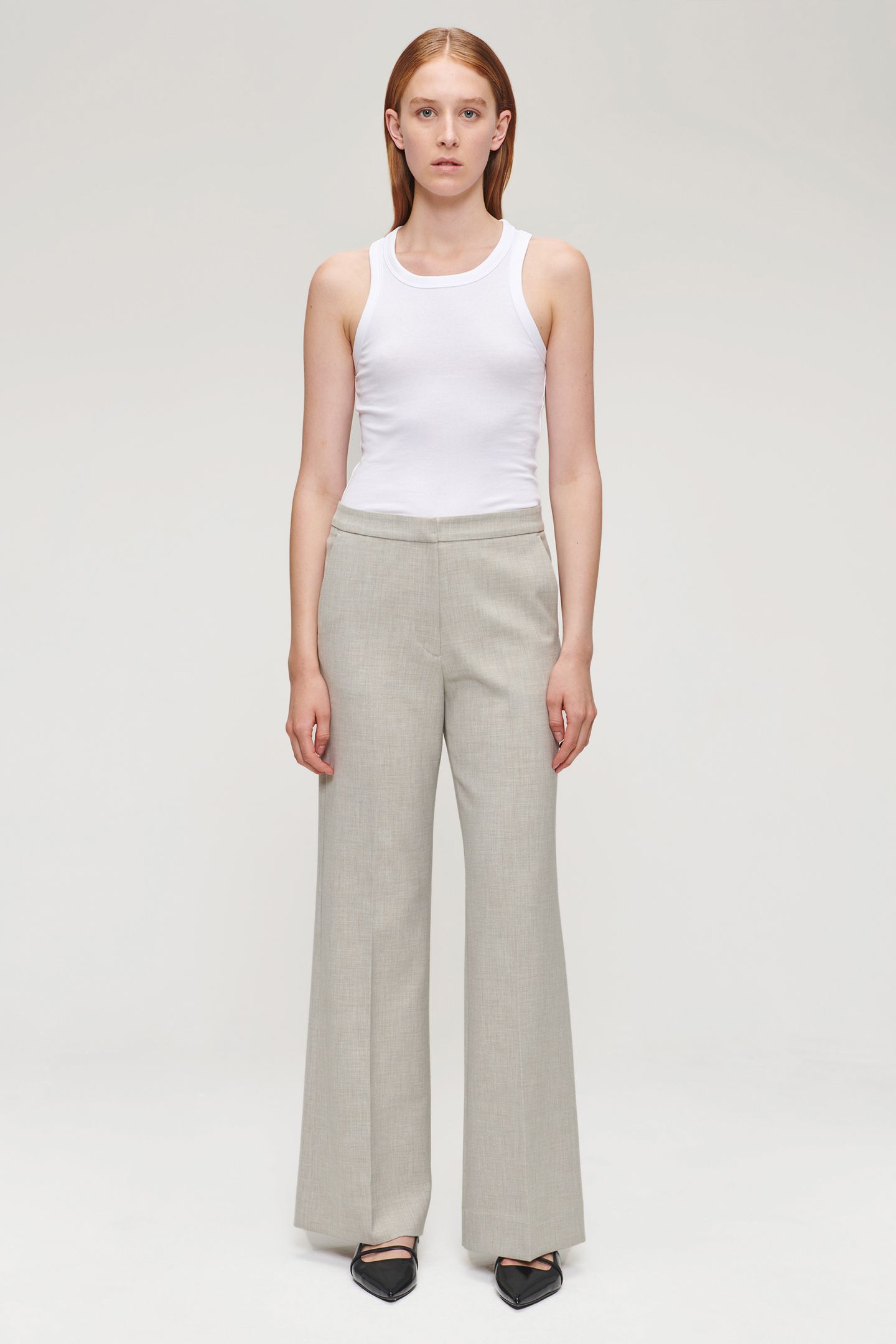 RELAXED FLARED PANTS GREIGE 3