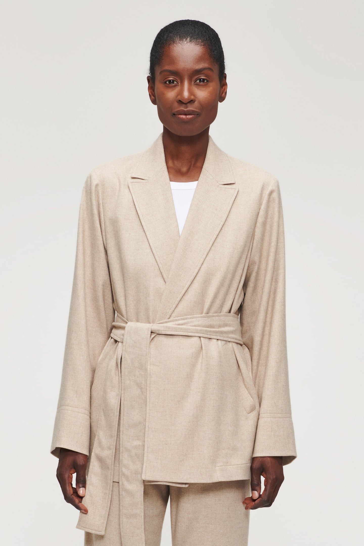 RELAXED FLANNEL JACKET SIMPLY TAUPE 1