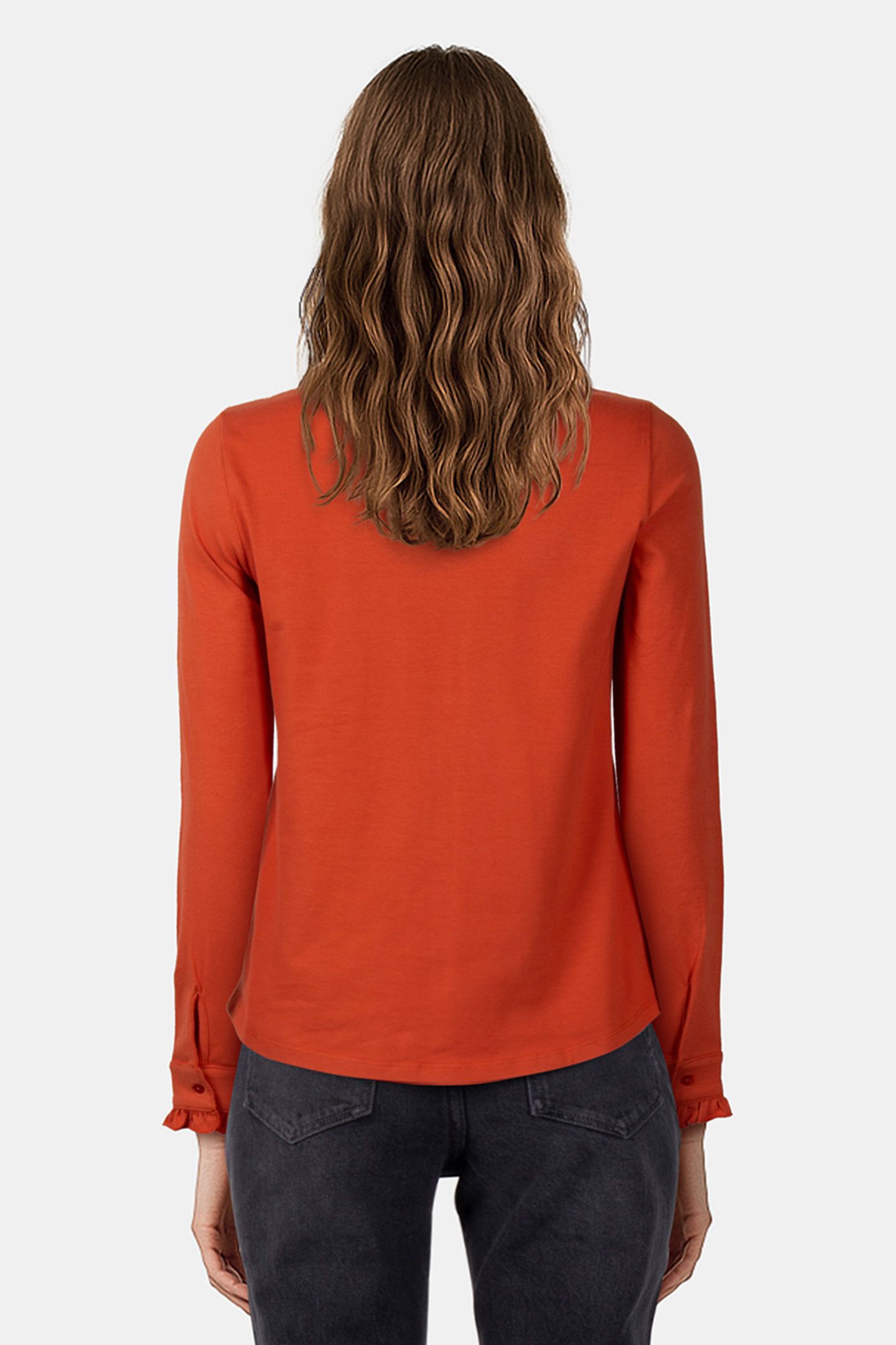 MOCK NECK SHIRT LS + FRILLS 2