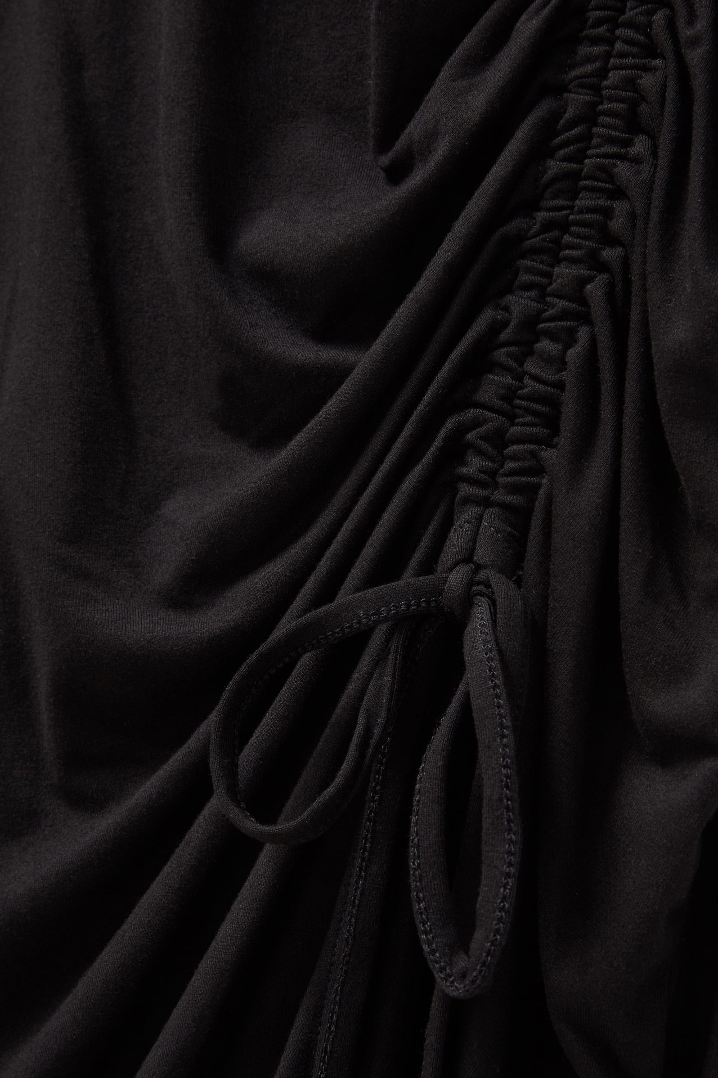 ASYMETRIC RUCHED FRONT LS DRESS BLACK 7