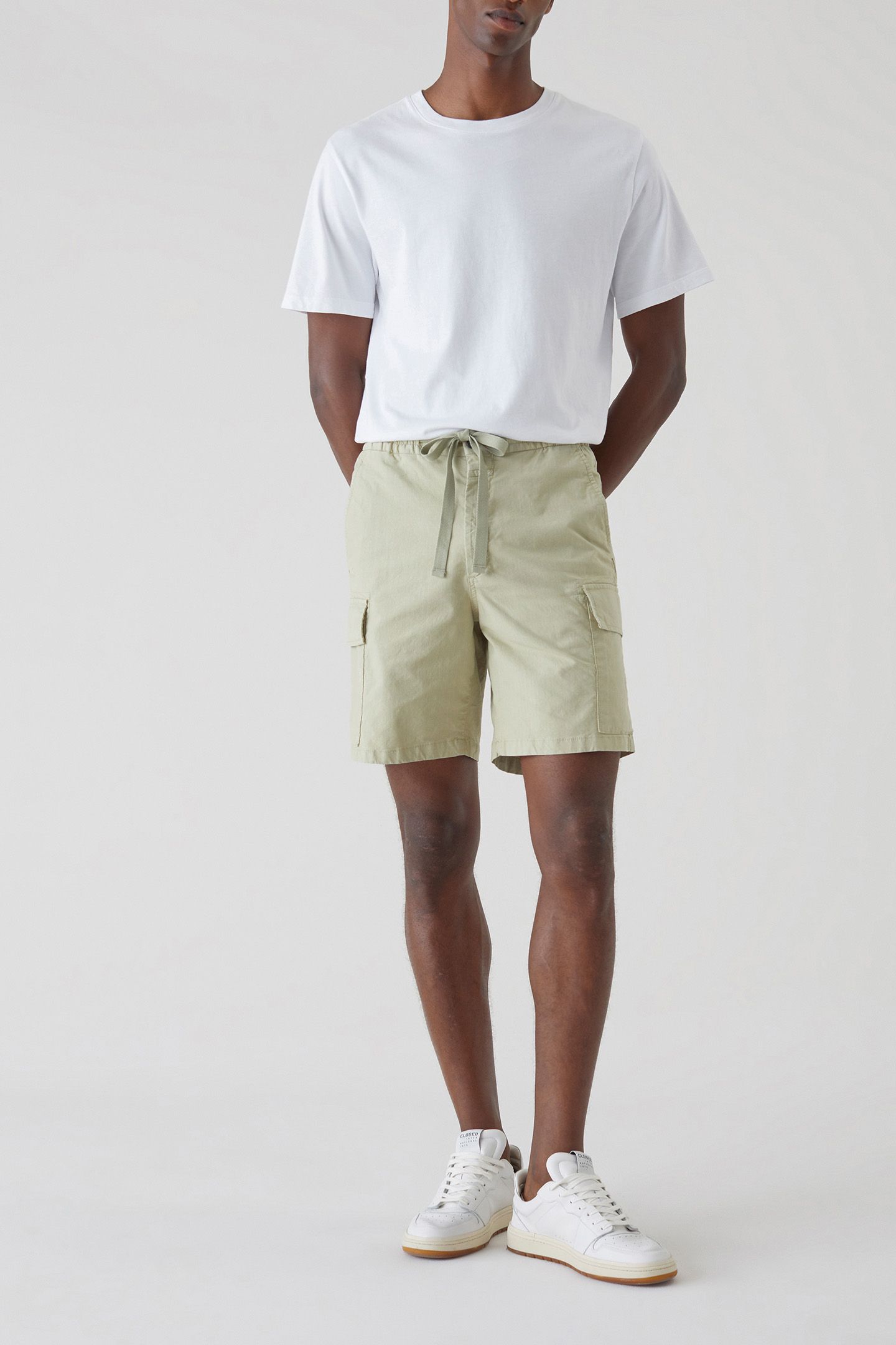 DRAWSTRING CARGO SHORTS SHORTS LIGHT MOSS GREEN 3