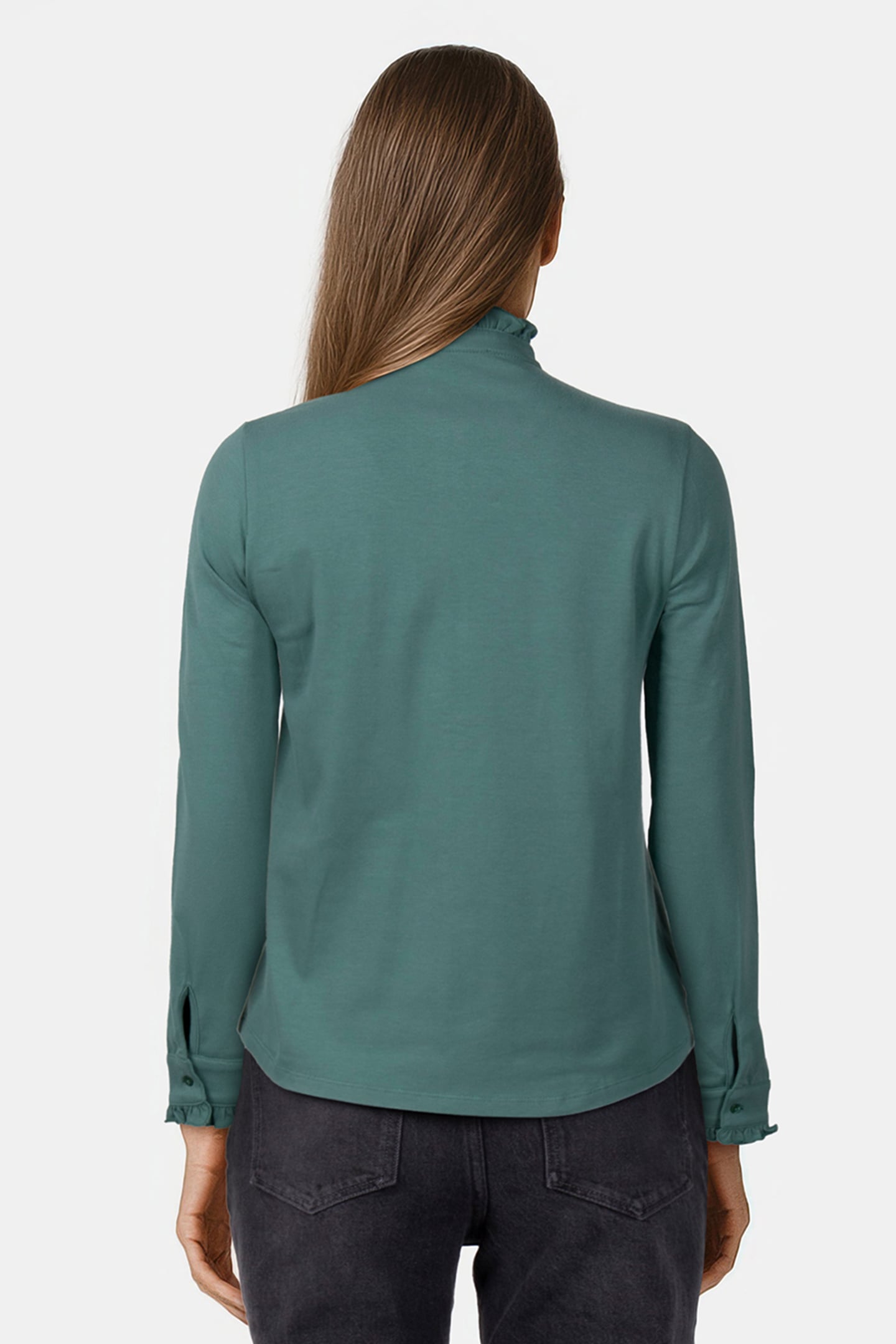 MOCK NECK SHIRT LS + FRILLS 2