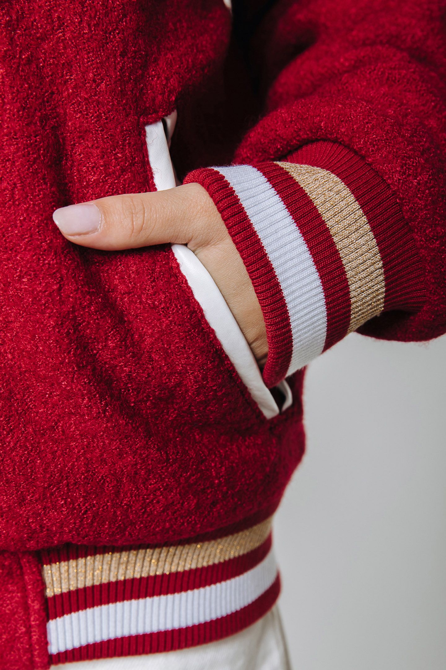 SEN BASEBALL BOMBER JACKET RED 7