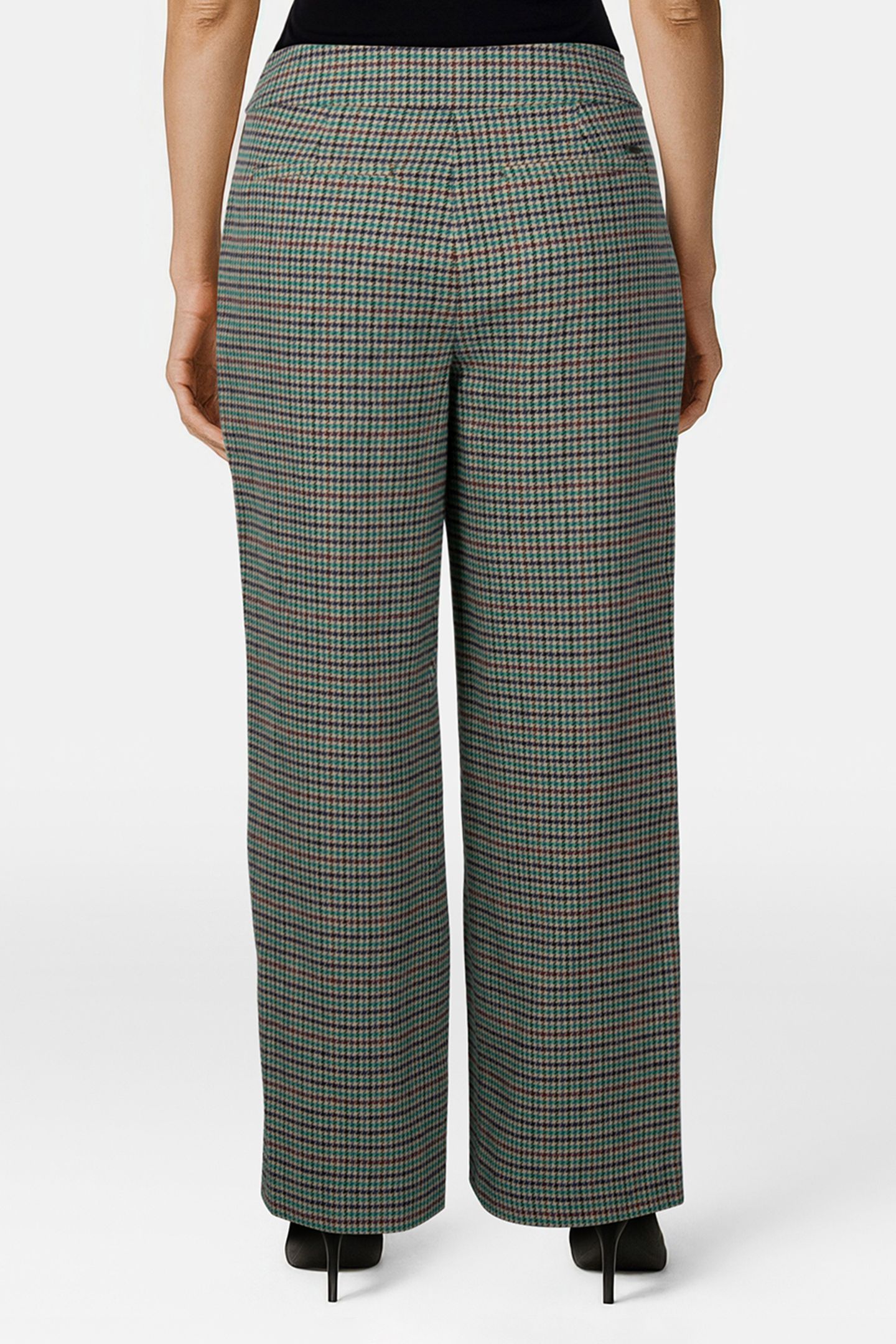 MULTI CHECKED WIDE LEG PANTS 2
