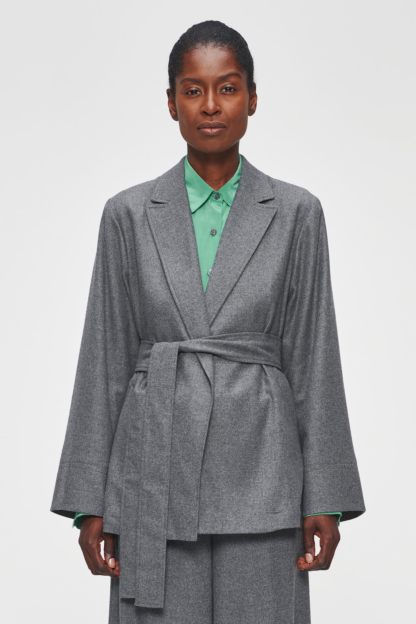 RELAXED FLANNEL JACKET STEEL GREY 1