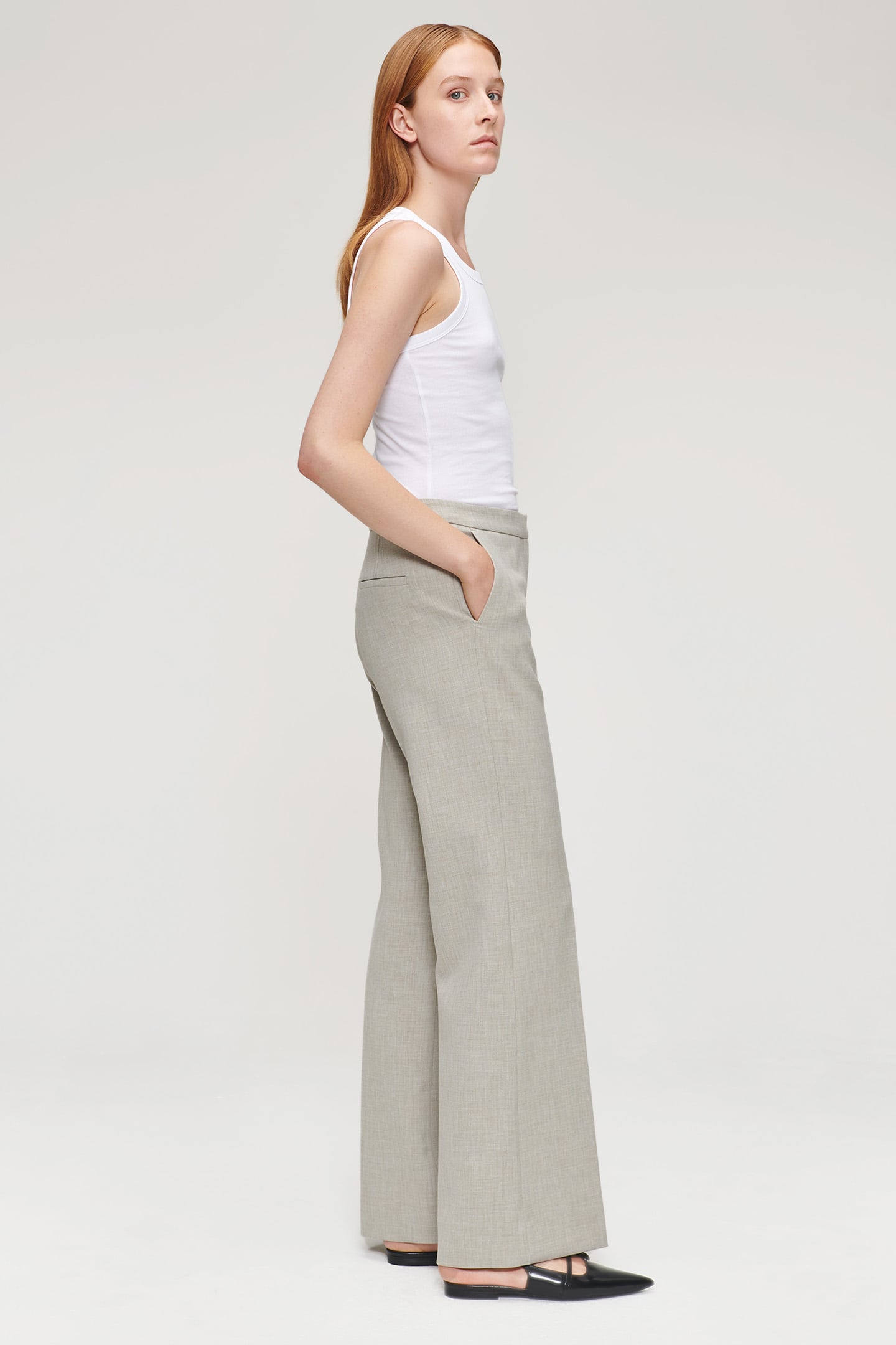RELAXED FLARED PANTS GREIGE 5