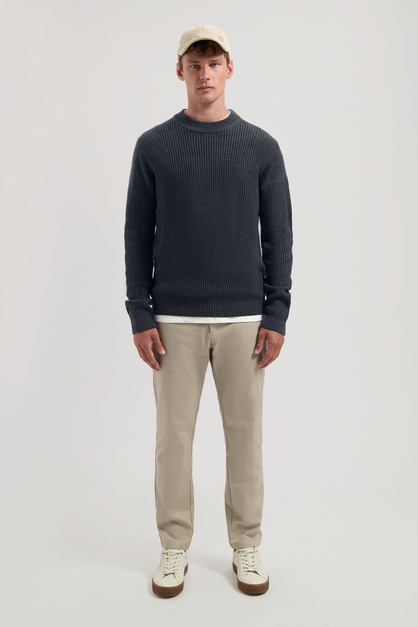 DS-CREW RIBKNIT DK. NAVY 3