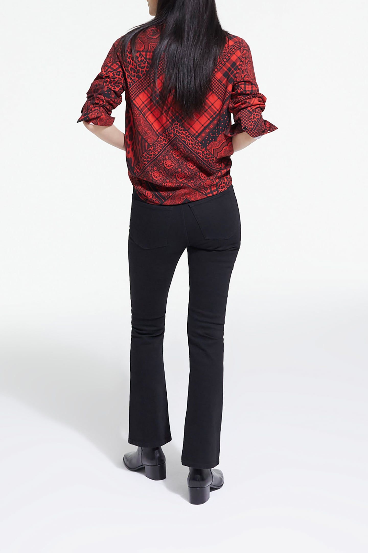 SHIRT WITH BUTTON PLACKET DETAIL RED/BLACK 4